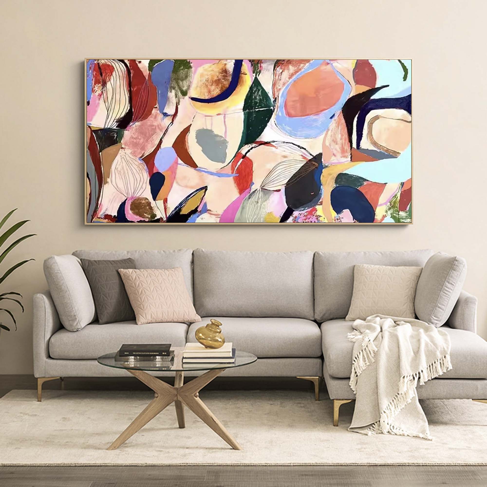 A Captivating Horizon: Decorating with a Long and Horizontal Oil Painting