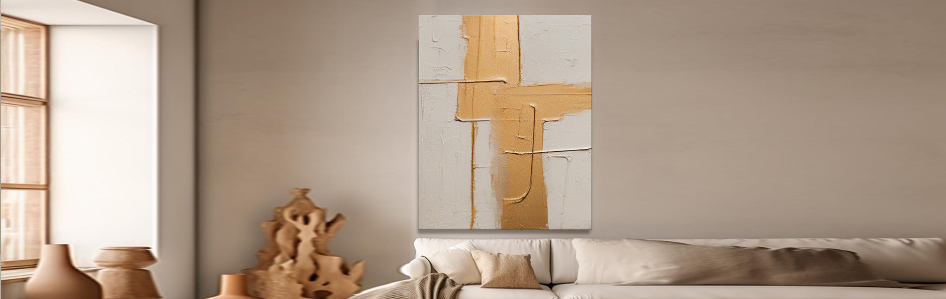 Gold Abstract Painting On Canvas Large Gold And Yellow Abstract Wall Art Framed