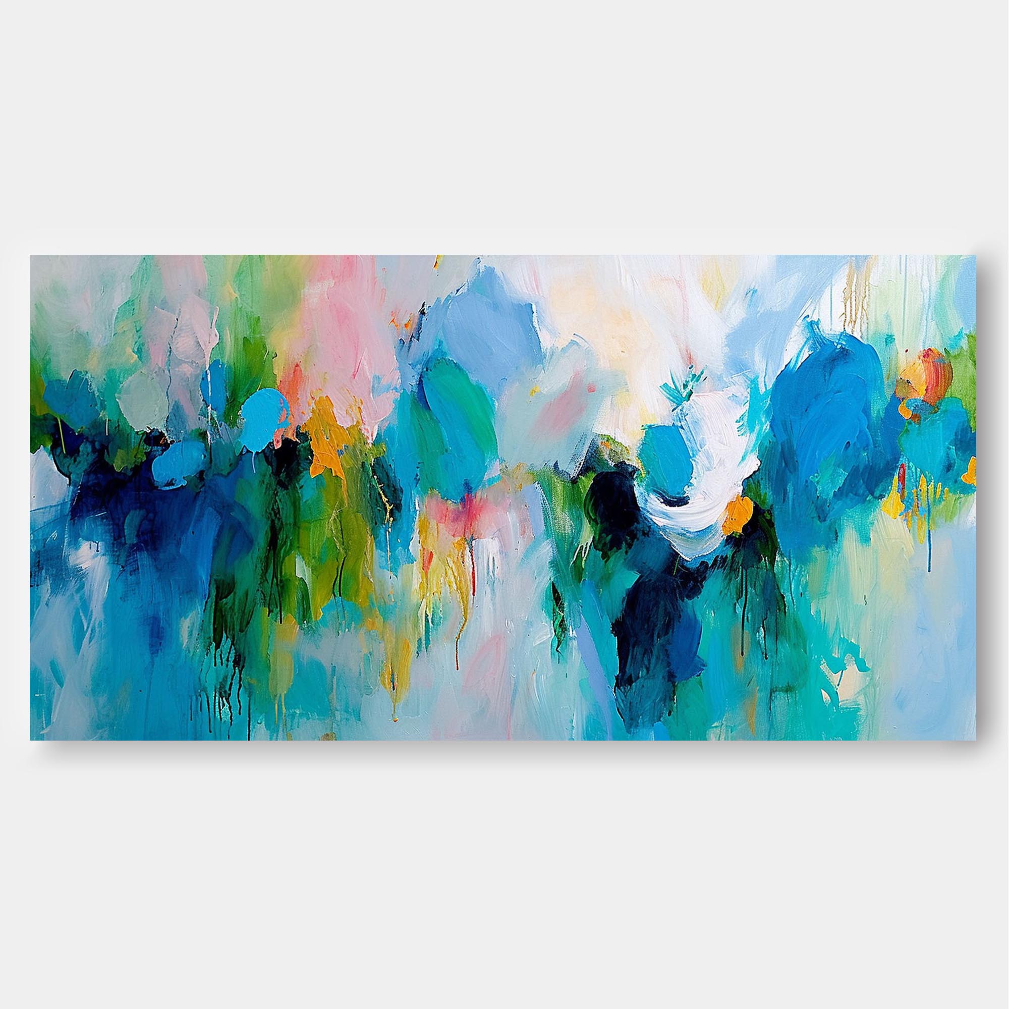 Extra Large Artwork Original Oil Painting On Canvas Blue Acrylic Painting Modern Living Room Decor