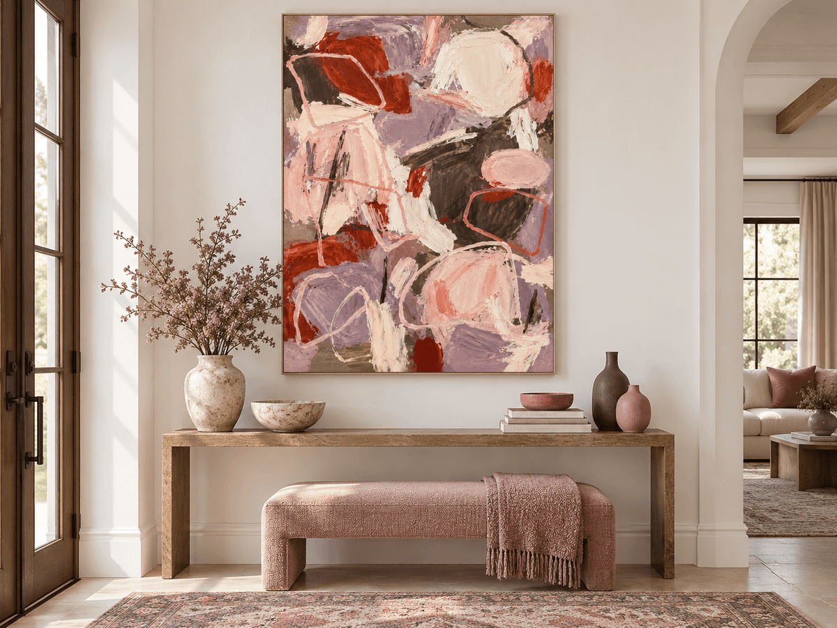 Minimalist Textured Abstract Painting With Scandinavian Feel