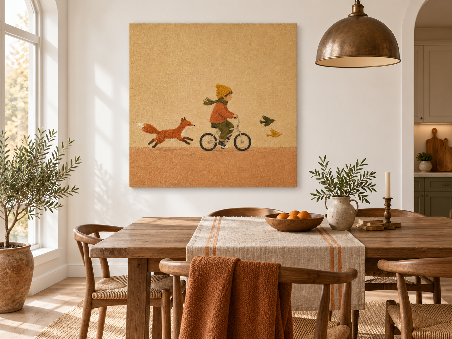 Whimsical Storybook Art For Kids Room Modern Nursery Wall Decor Beige