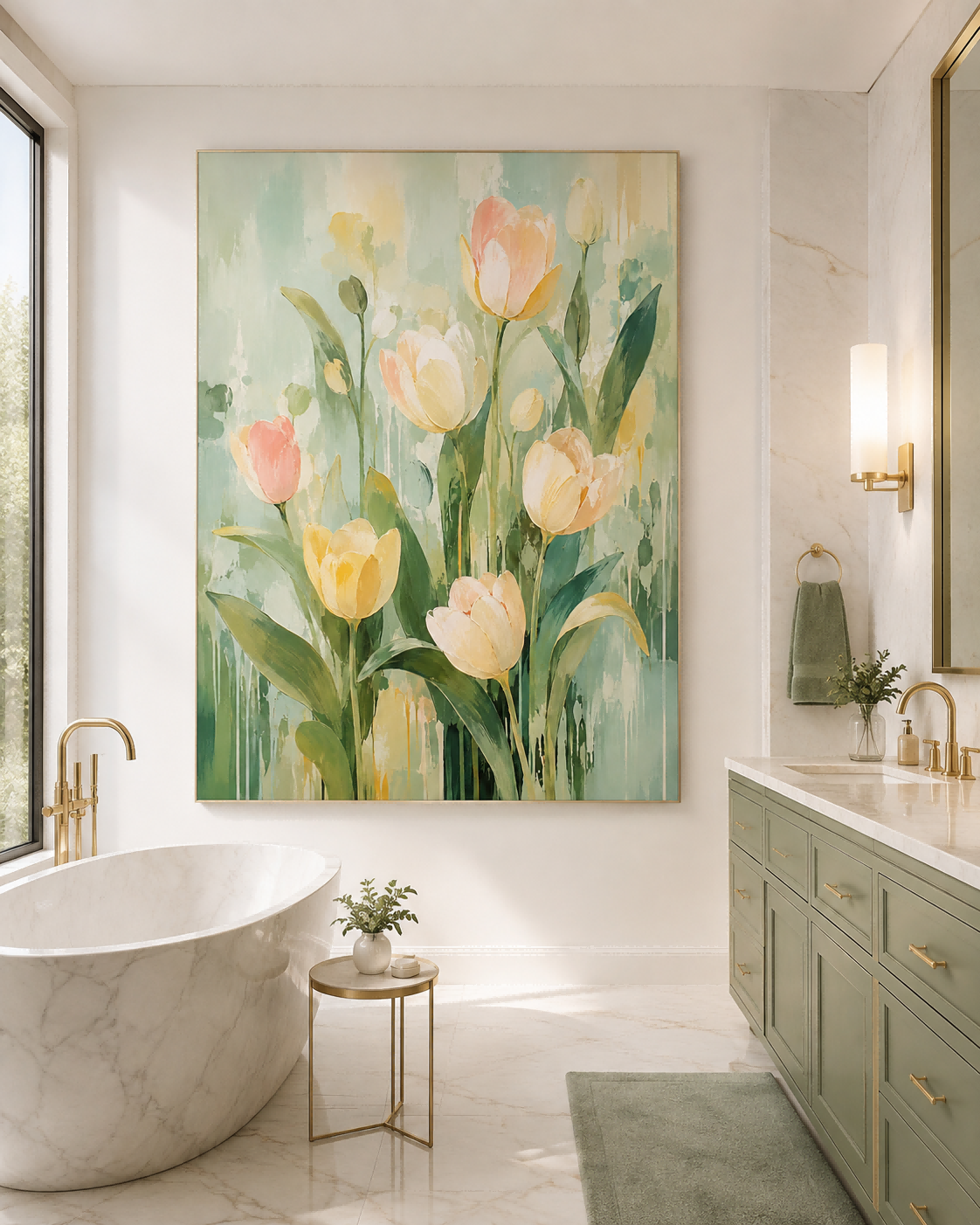 Modern Impasto Style Abstract Flower Painting With Textured Finish