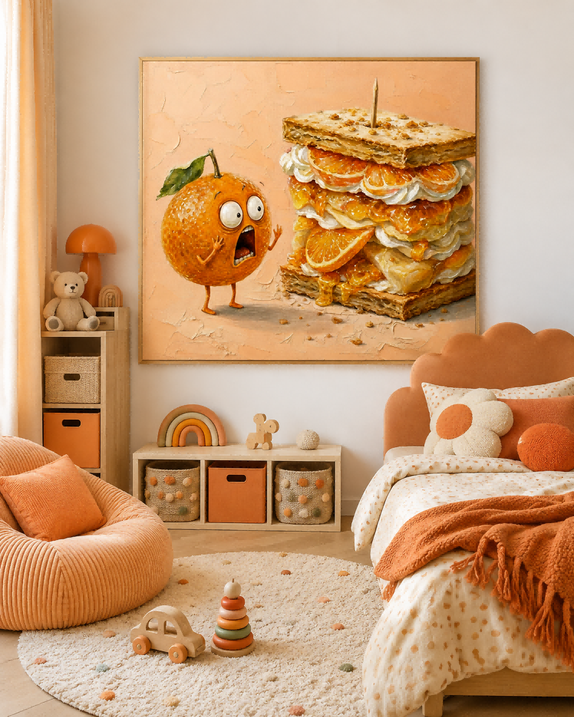 Surreal Pop Art Canvas Featuring Anthropomorphic Fruit And Sweet Treats