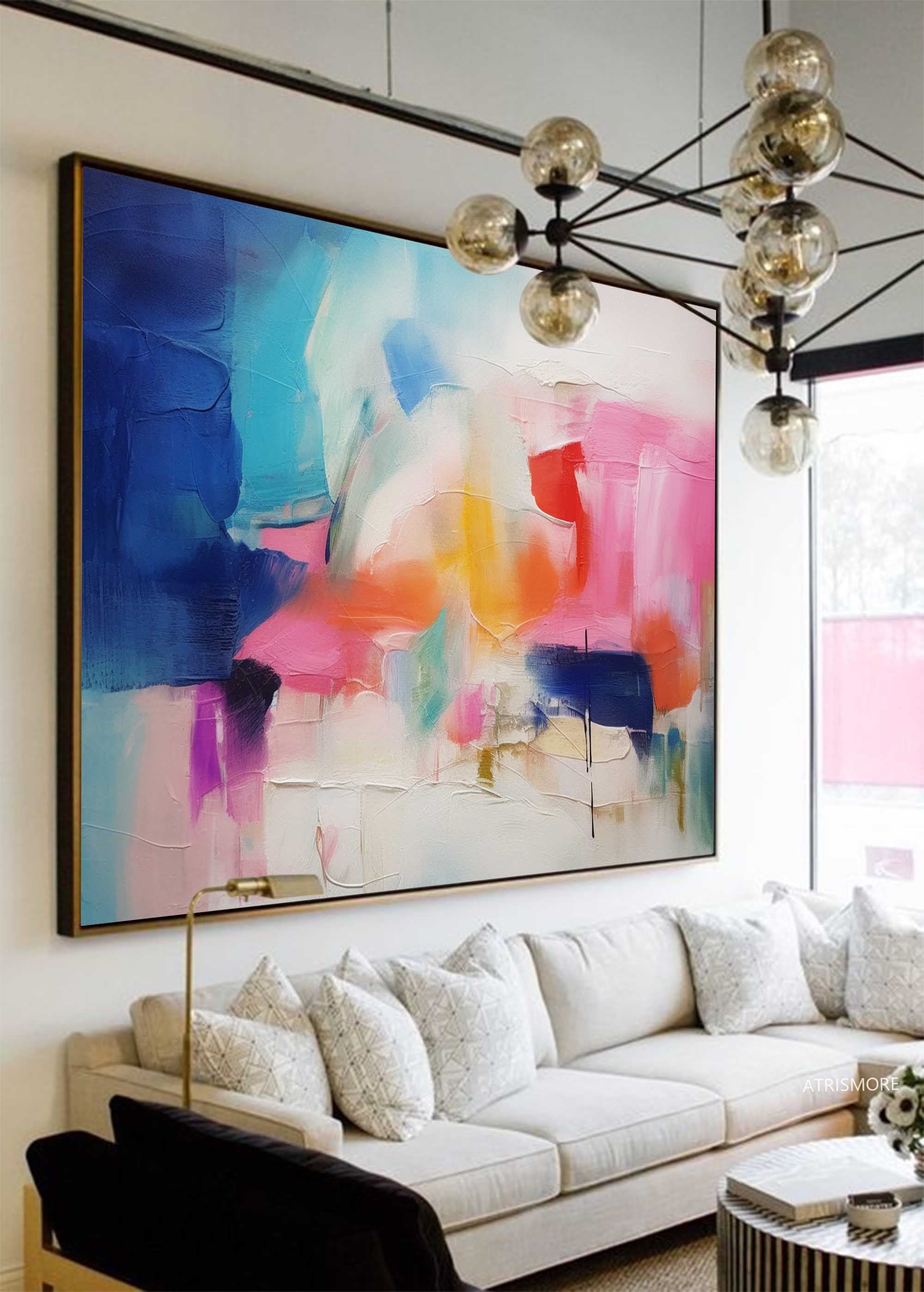 Large Wall Art Original Colorful Abstract Oil Painting On Canvas Modern Oil Painting Home Decoration