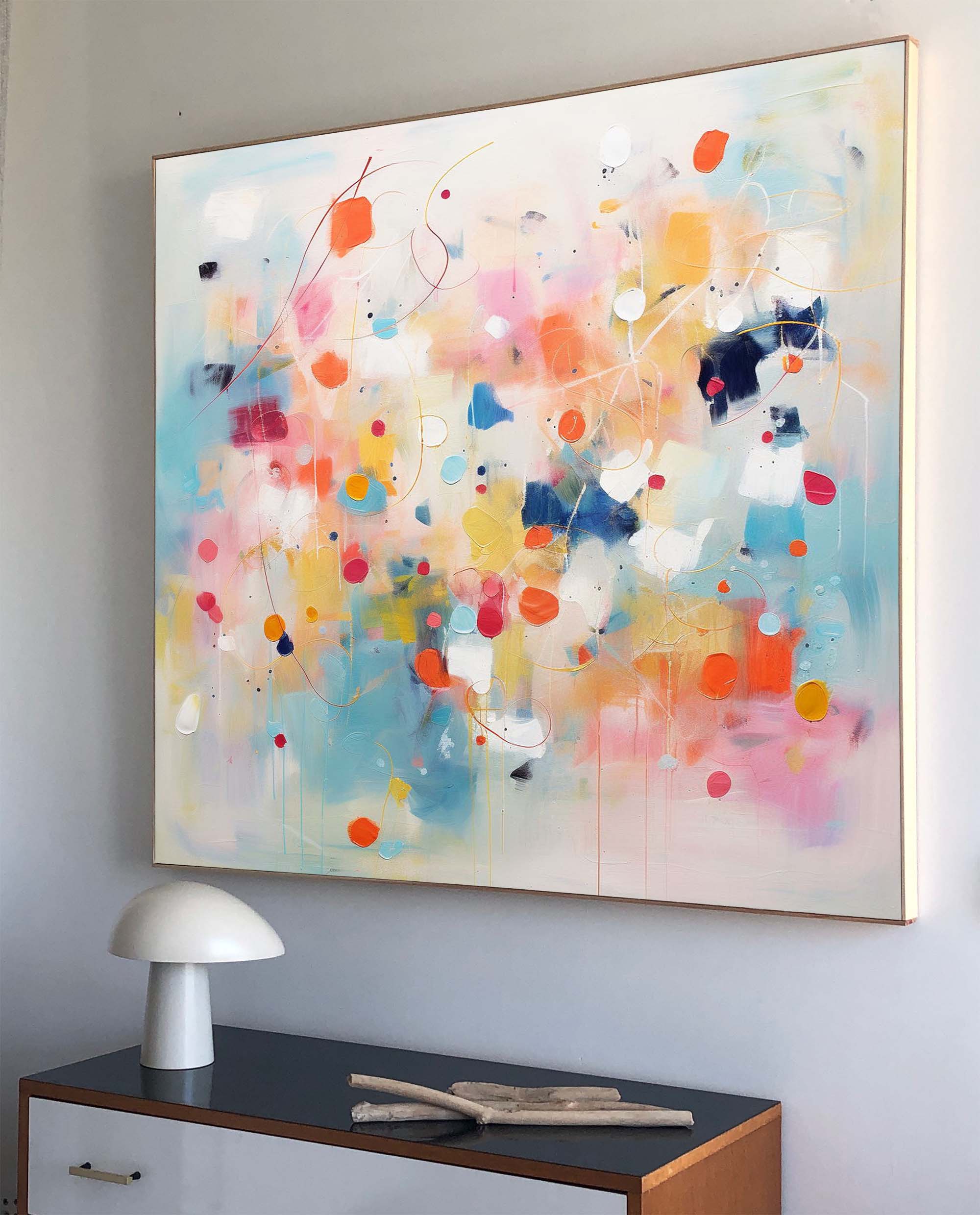 Large Acrylic Painting Wall Art Bright Colorful Original Abstract Oil Painting Modern Living Room Art For Sale