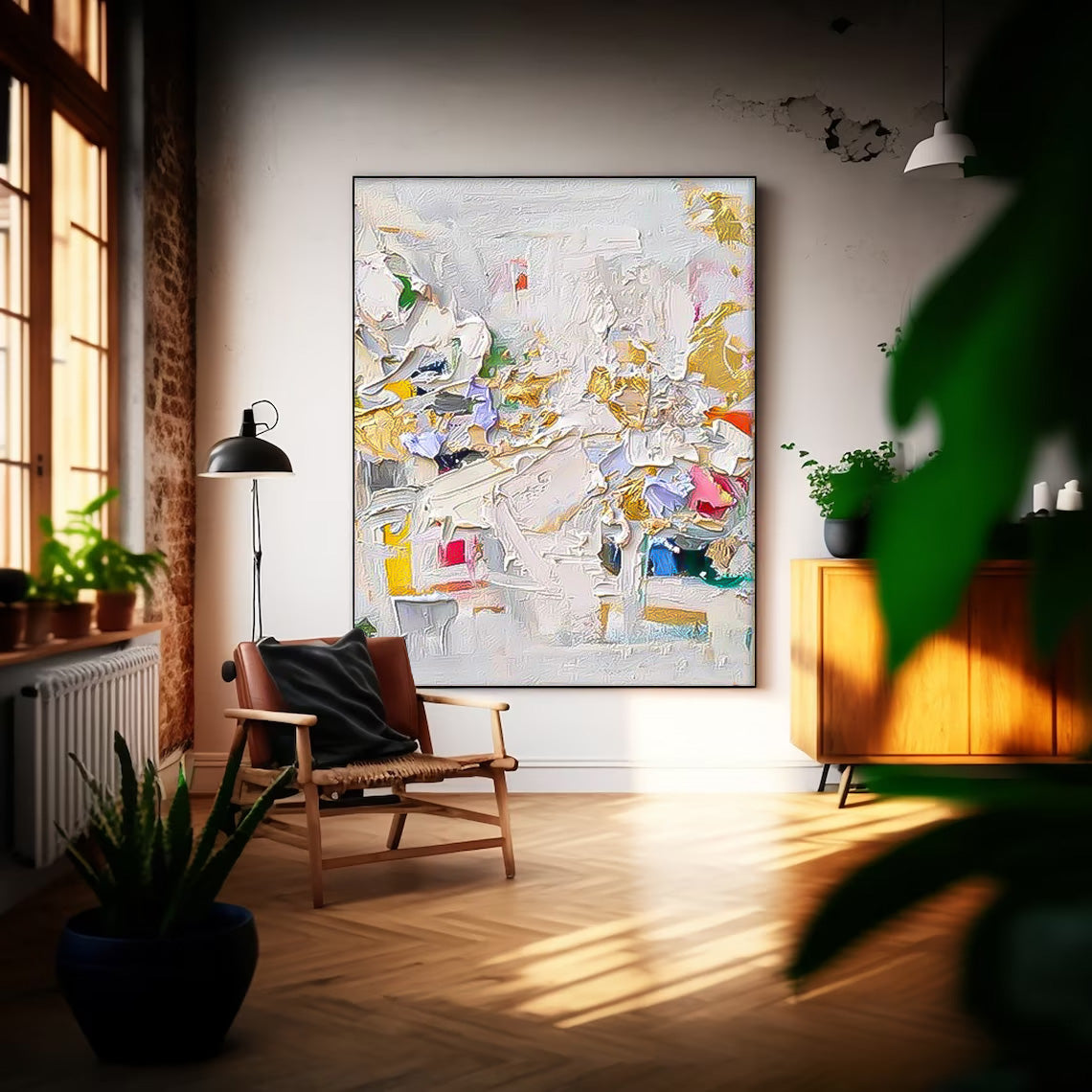 Large Colorful Abstract Painitng Texture Abstract Painting Knife Painting Hand-painted Art Large Canvas Modern Art