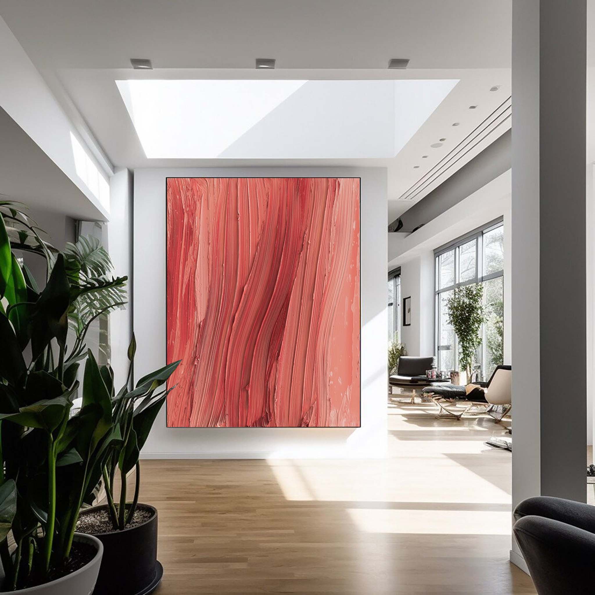 Red Texture Minimalist Oil Painting On Canvas Large Abstract Acrylic Painting Original Wall Art Home Decor