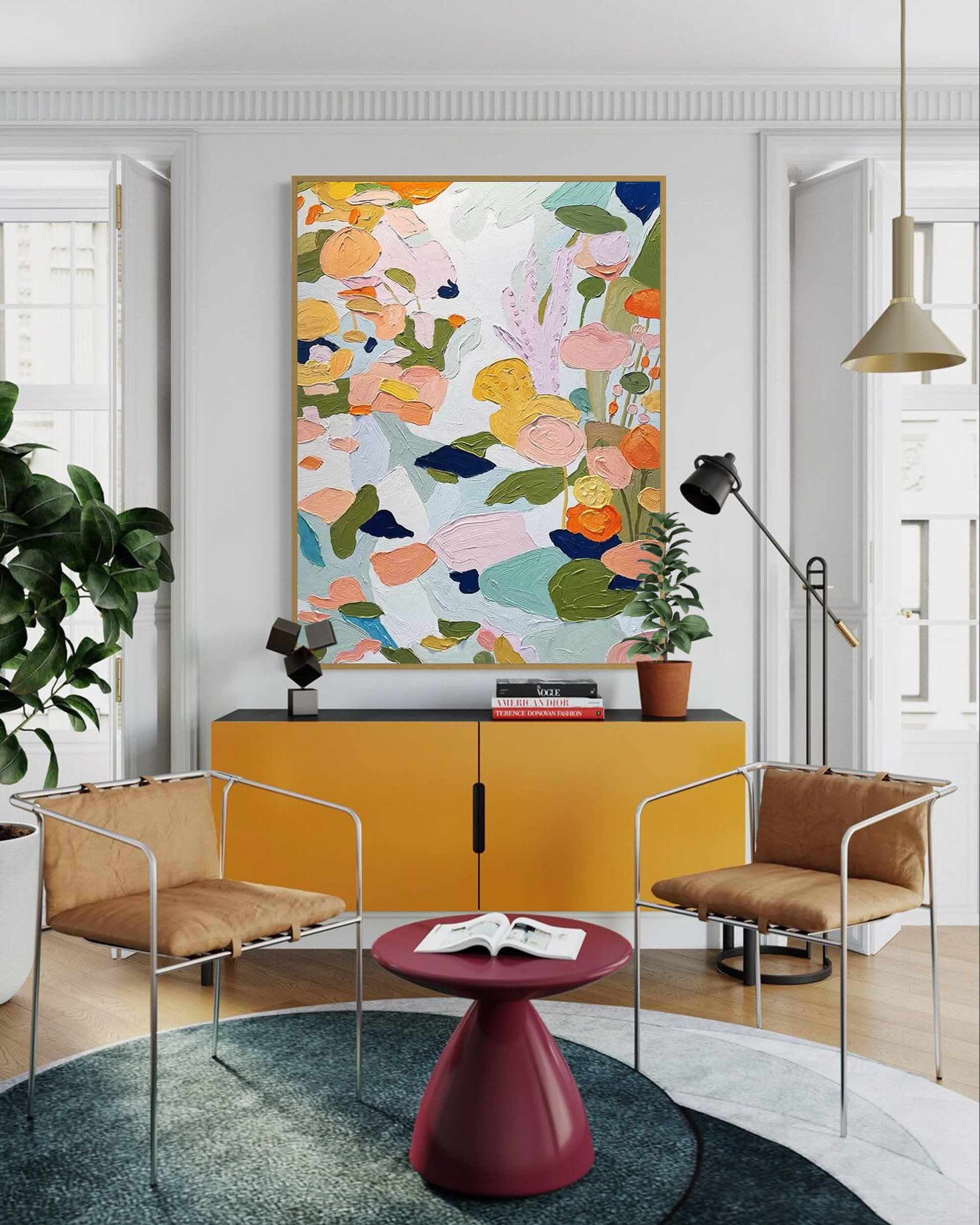 colorful Abstract Oil Painting On Canvas Modern Wall Art Large Original Textured Acrylic Painting For Home Decor