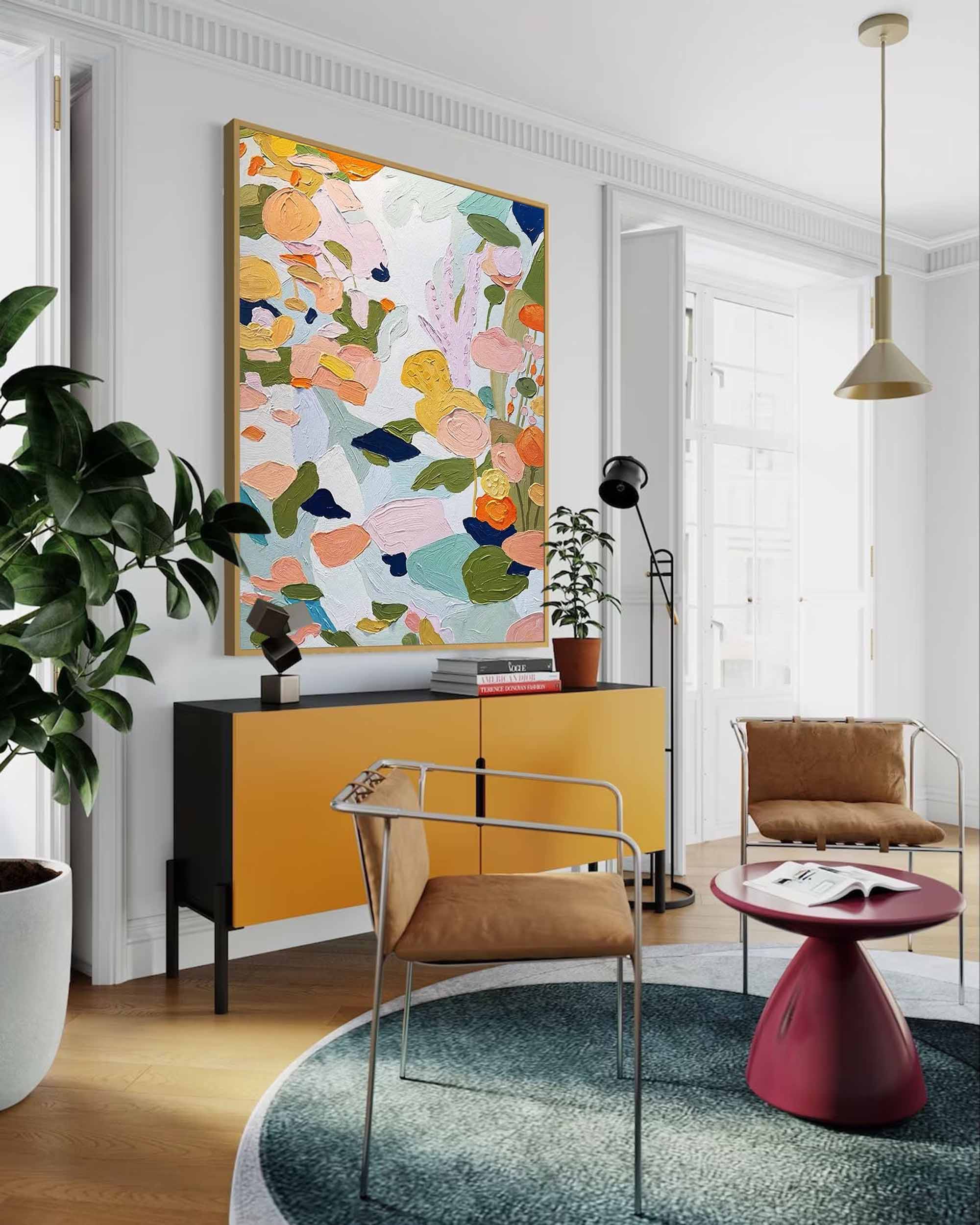 colorful Abstract Oil Painting On Canvas Modern Wall Art Large Original Textured Acrylic Painting For Home Decor