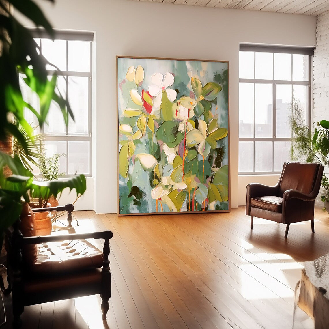 Acrylic Flower Painting Contemporary Flower Paintings Impressionist Flower Paintings Large Floral Canvas Wall Art