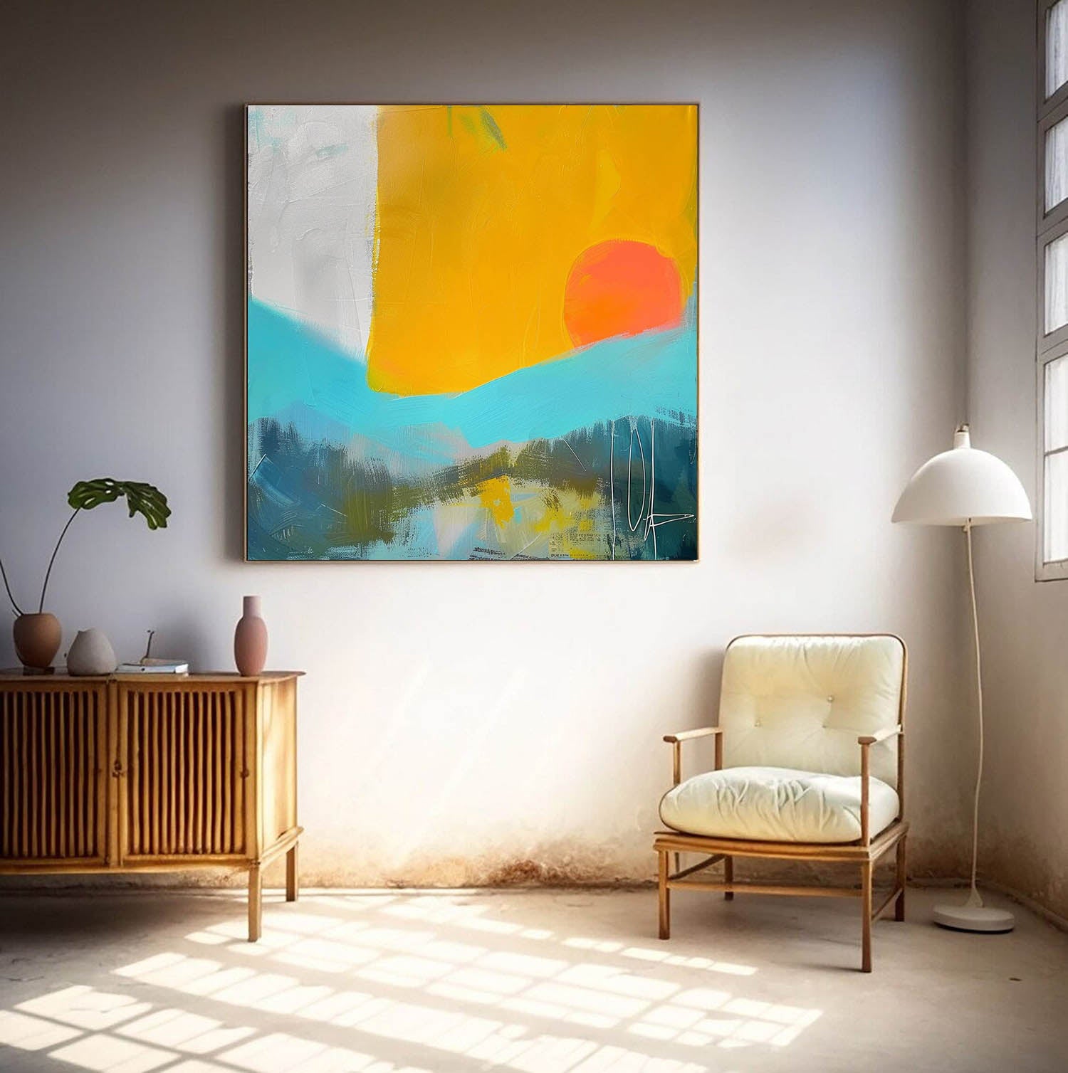 Modern Abstract Acrylic painting Graffiti Texture Painting Abstract Oil Painting Original Sunset Artwork