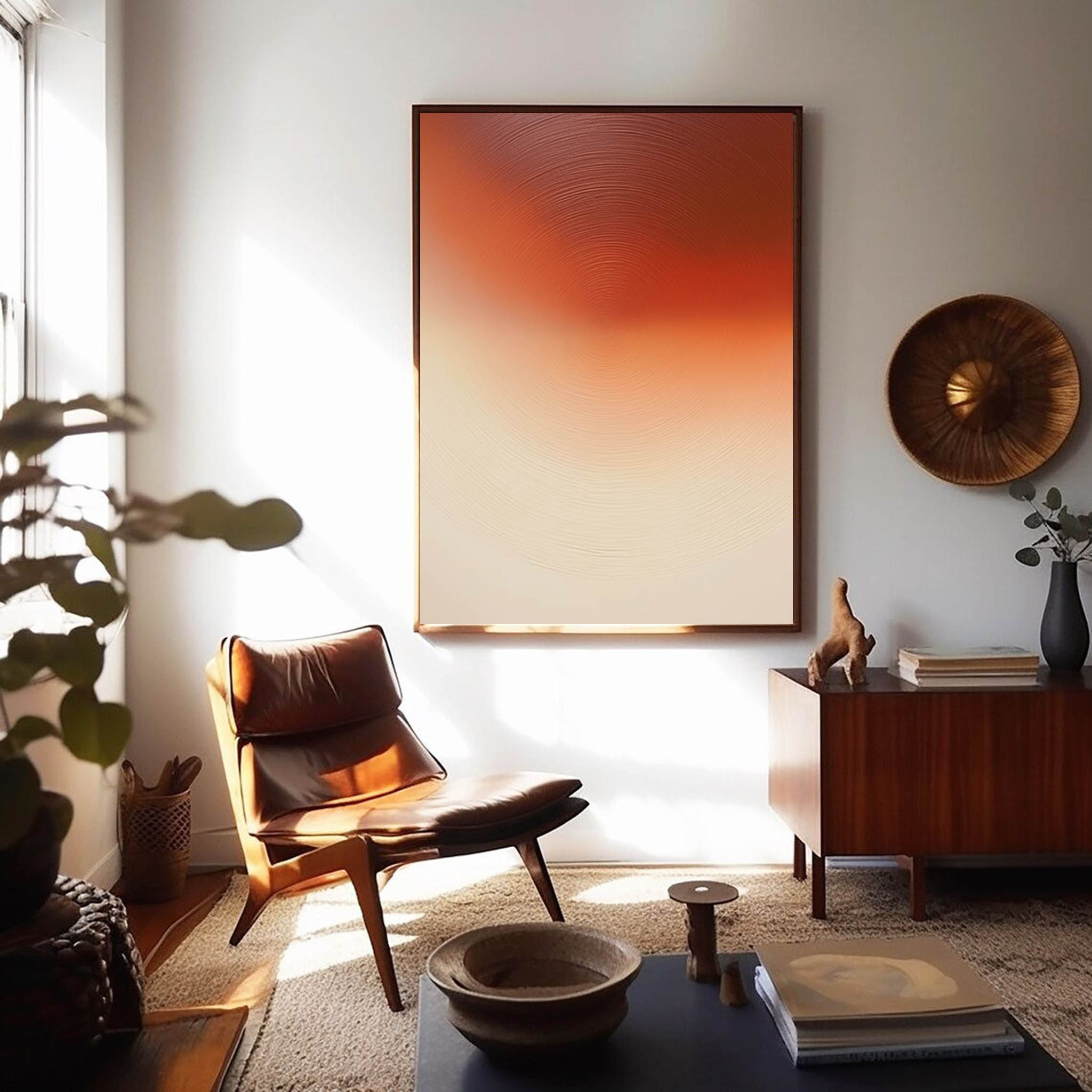 Abstract Sunset Texture Minimalist Canvas Oil Painting Large Abstract Acrylic Painting Original Living Room Wall Art