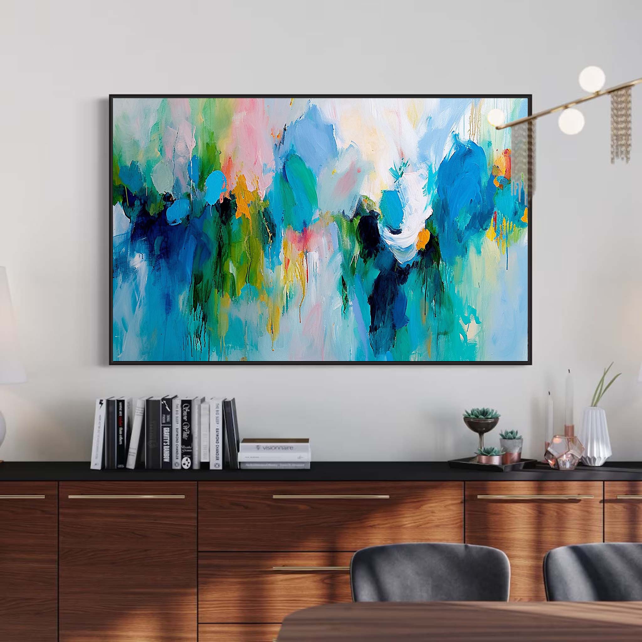 Extra Large Artwork Original Oil Painting On Canvas Blue Acrylic Painting Modern Living Room Decor