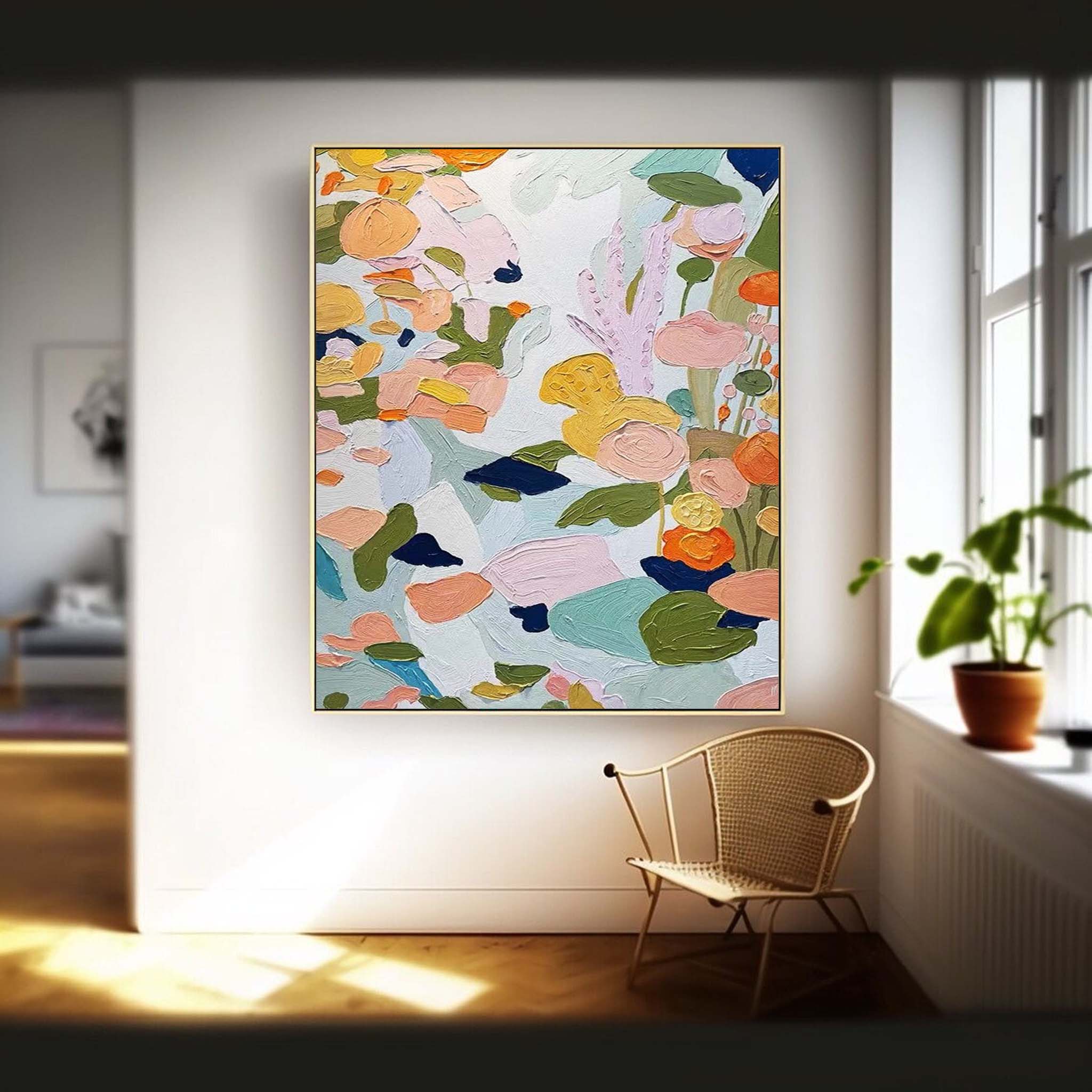 colorful Abstract Oil Painting On Canvas Modern Wall Art Large Original Textured Acrylic Painting For Home Decor