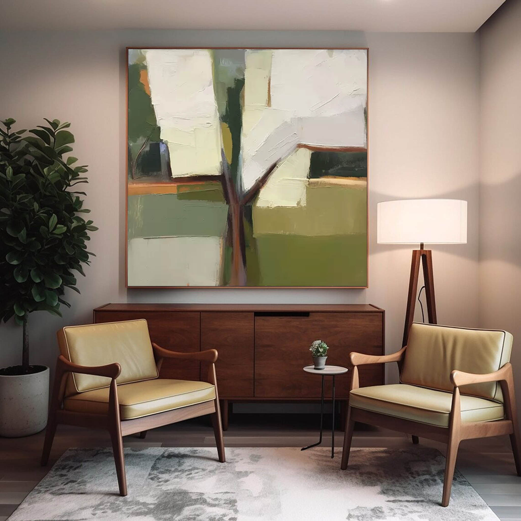 Original Large Abstract Tree Acrylic Painting On Canvas Abstract Tree Oil Painting Modern Wall Art Home Decoration