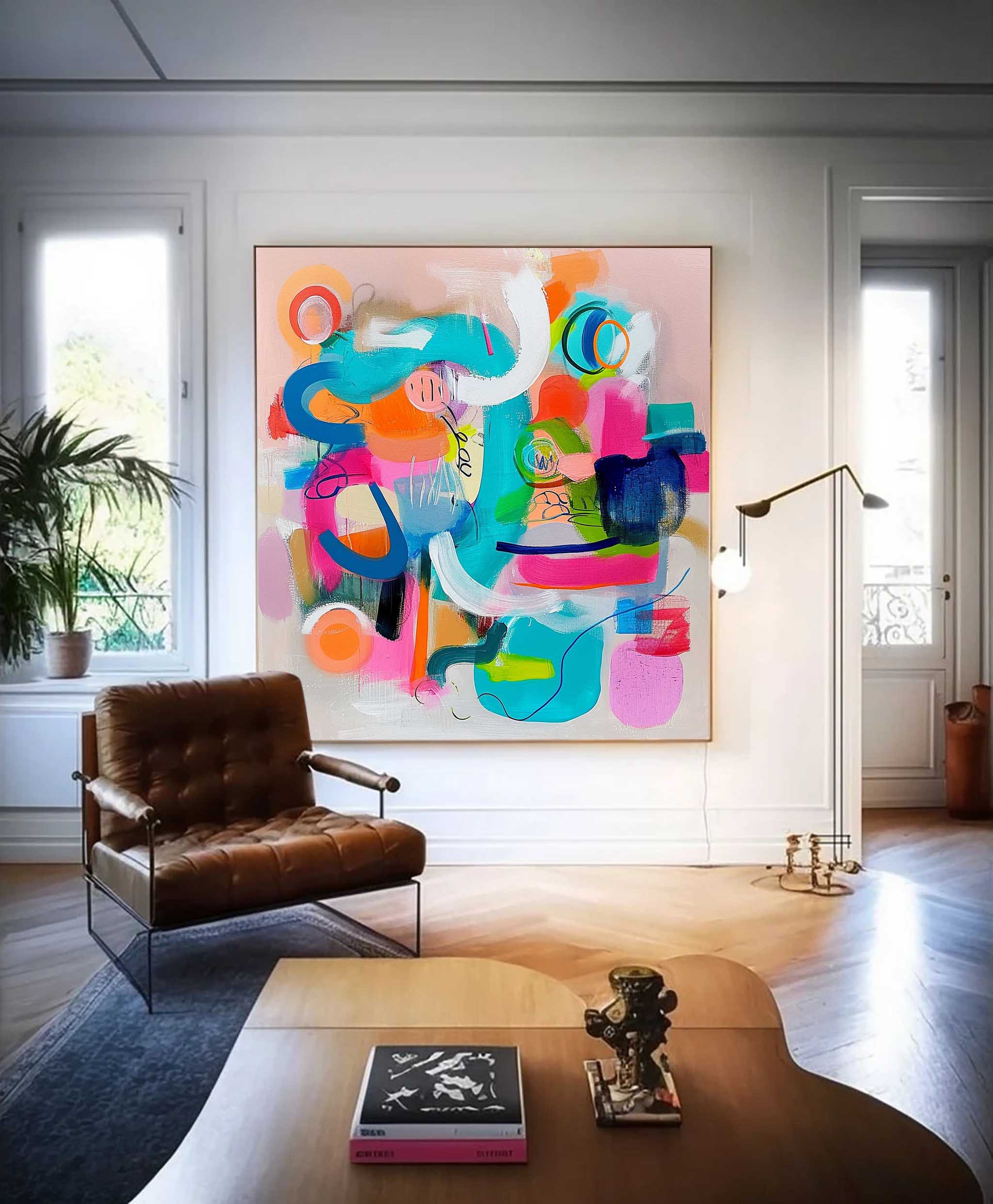 Original Abstract Art For Sale Bright Colorful Abstract Painting Canvas Contemporary New Abstract Painting Home Decor
