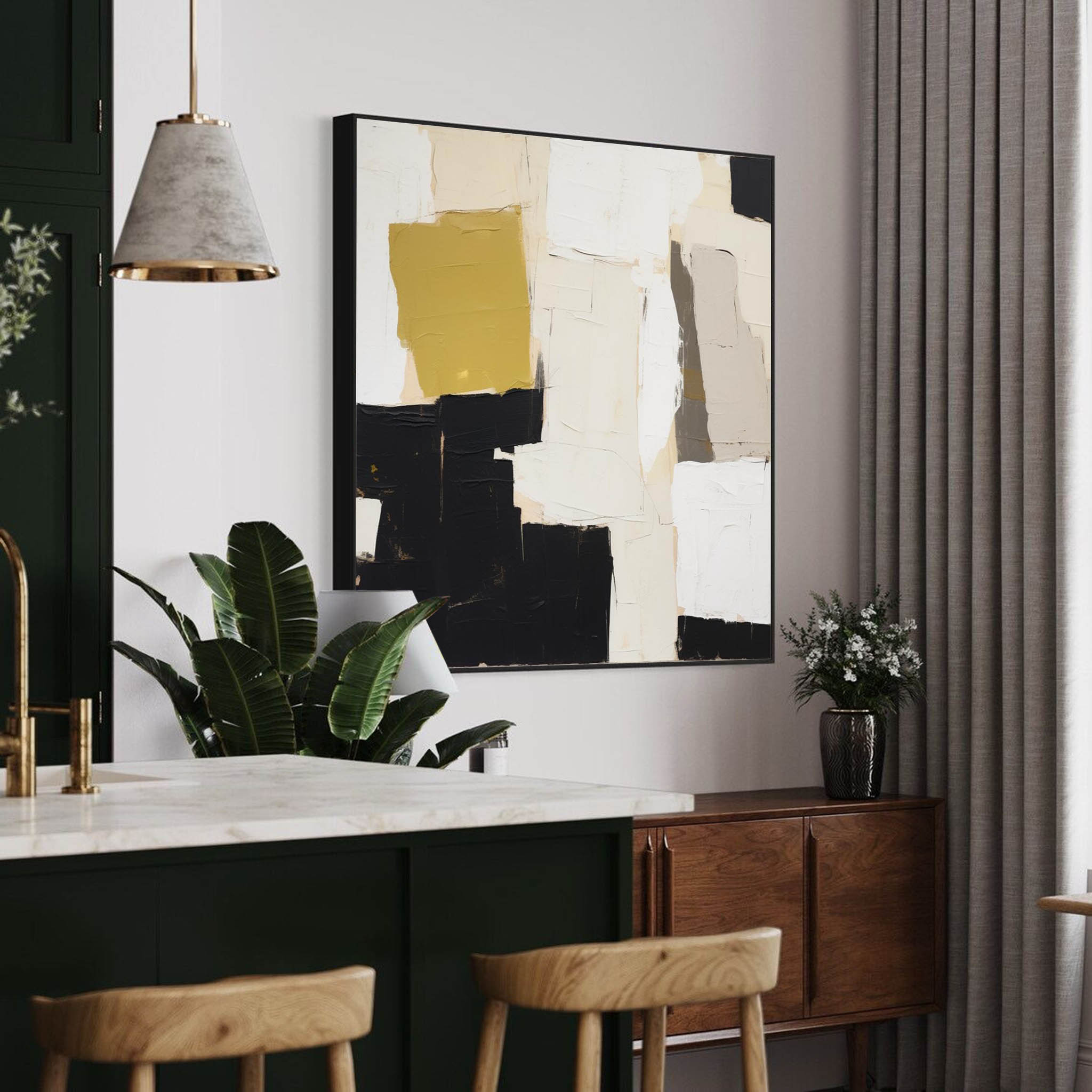 Large Acrylic Painting On Canvas Abstract Oil Painting Farme Original Modern Wall Art Home Decor