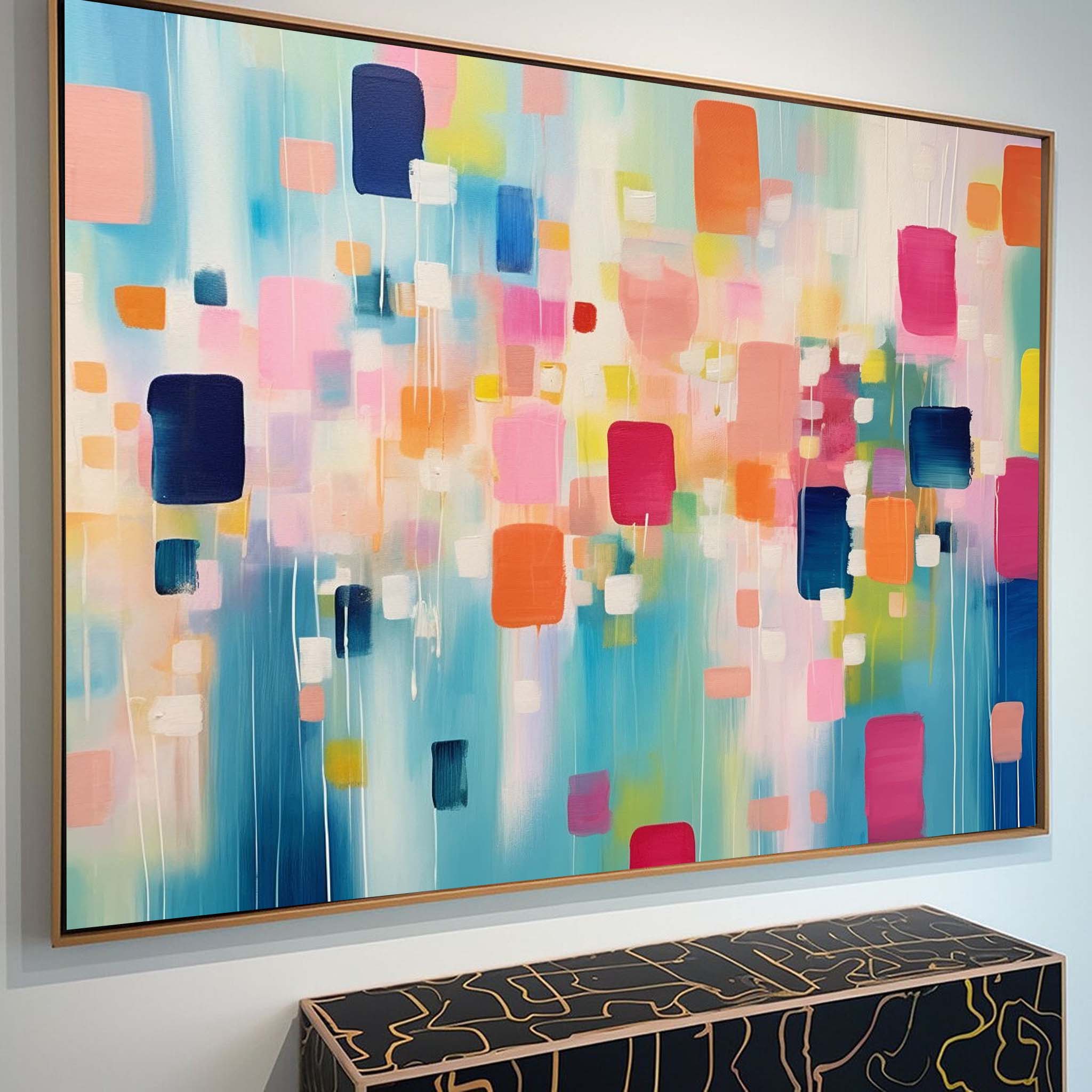 Original Abstract Oil Painting On Canvas Vibrant Colorful Large Wall Art Modern Oil Painting Living Room Decoration