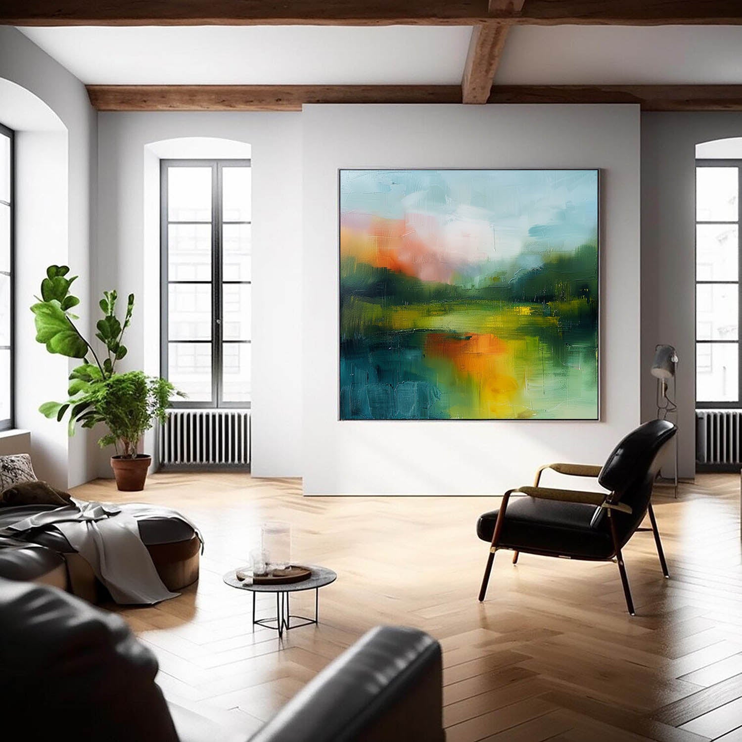Large Abstract Oil Painting Canvas Modern Scenery Nature Art Original Landscape Wall Art Home Decor