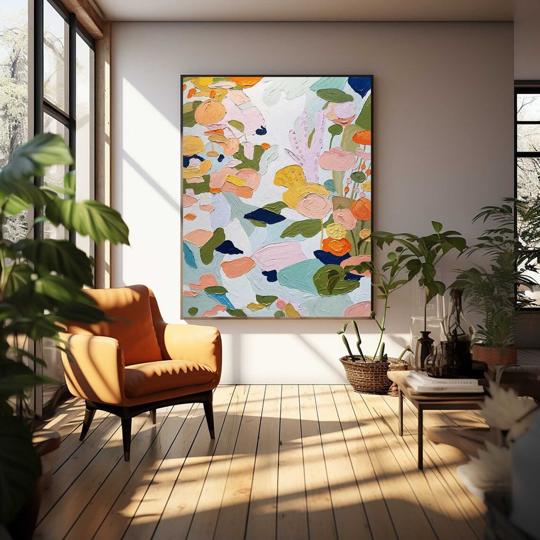 colorful Abstract Oil Painting On Canvas Modern Wall Art Large Original Textured Acrylic Painting For Home Decor