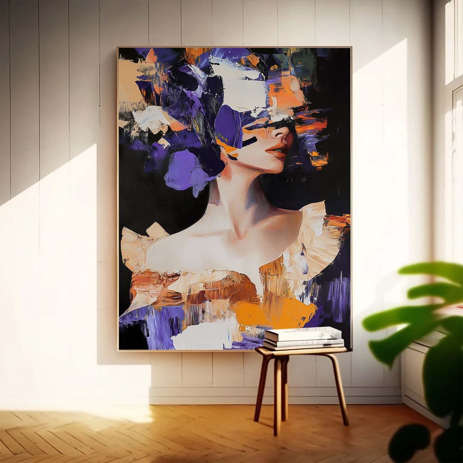 Original Texture Noble Lady Wall Art Coloful Woman Contemporary Artwork Abstract Female Oil Painting On Canvas