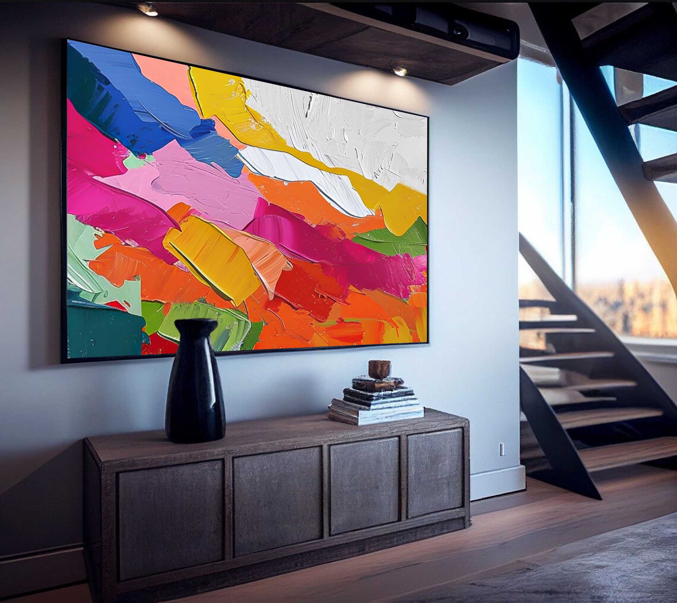 Original Wall Art Vibrant Color Buy Abstract Paintings Online Large Texture Abstract Oil Painting Home Decor