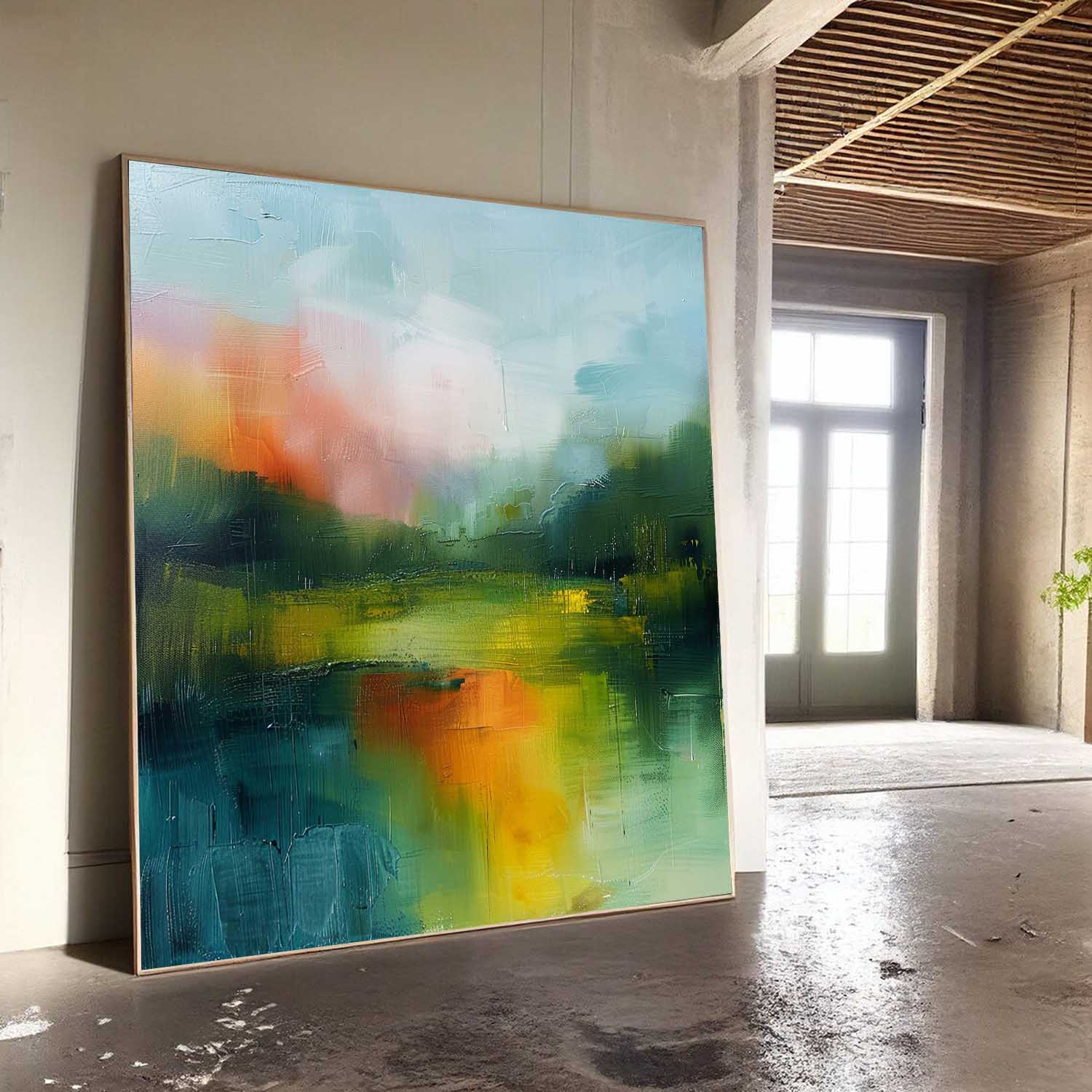 Large Abstract Oil Painting Canvas Modern Scenery Nature Art Original Landscape Wall Art Home Decor
