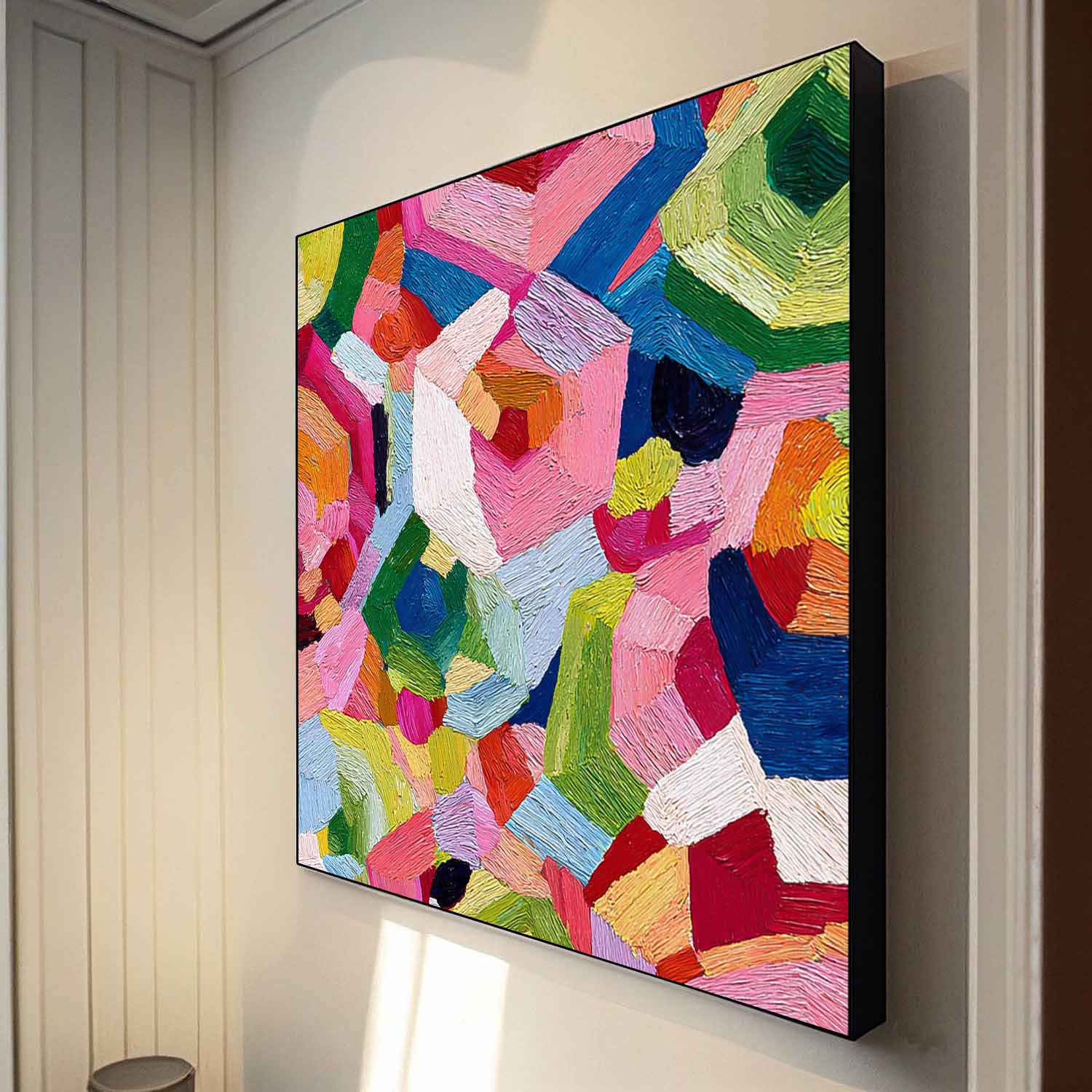Abstract Geometry Wall Art Original Oil Painting Color Texture Acrylic painting Contemporary Art
