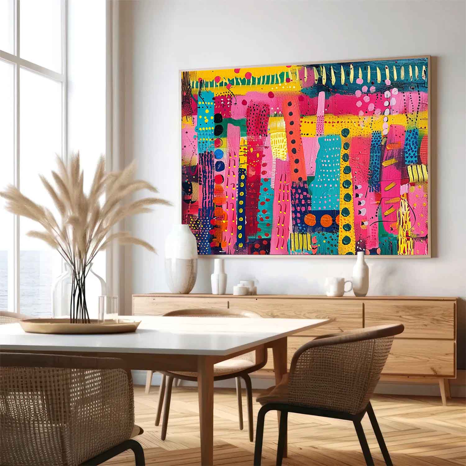Modern Bright Colorful Artwork Abstract Graffiti Oil Painting Texture Acrylic painting For Living Room