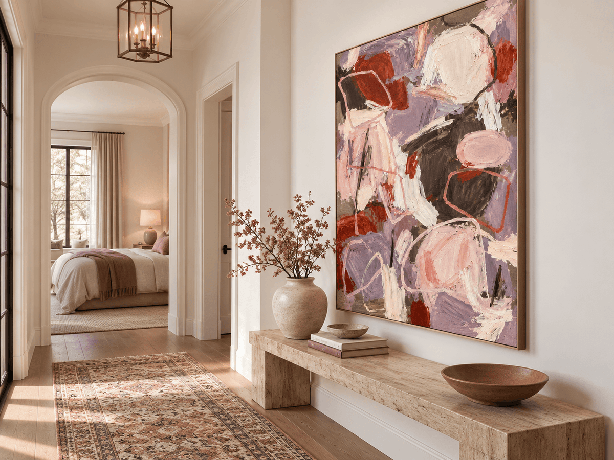 Minimalist Textured Abstract Painting With Scandinavian Feel