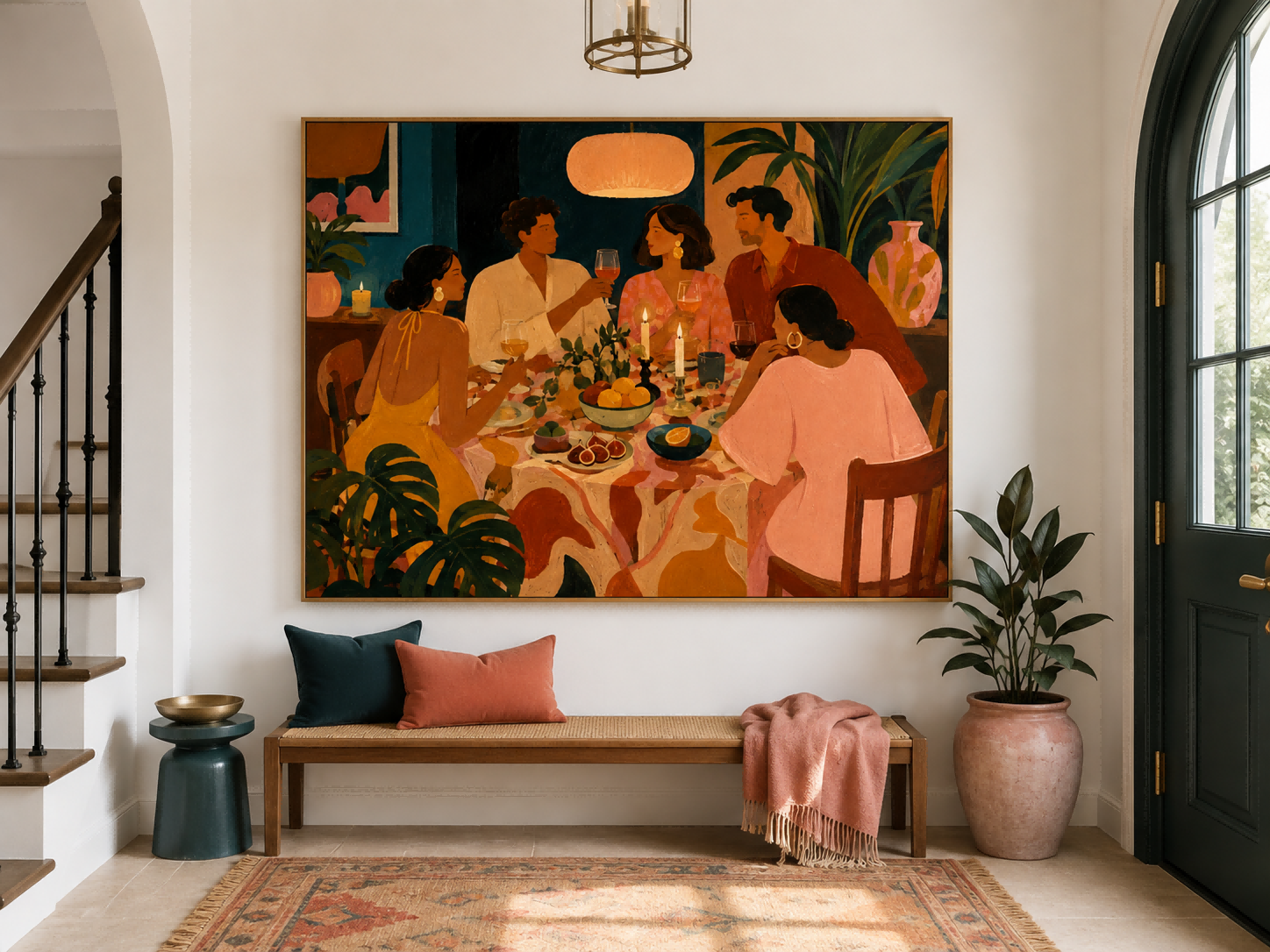 Vibrant Social Gathering Wall Art For Dining Room And Lounge Decor