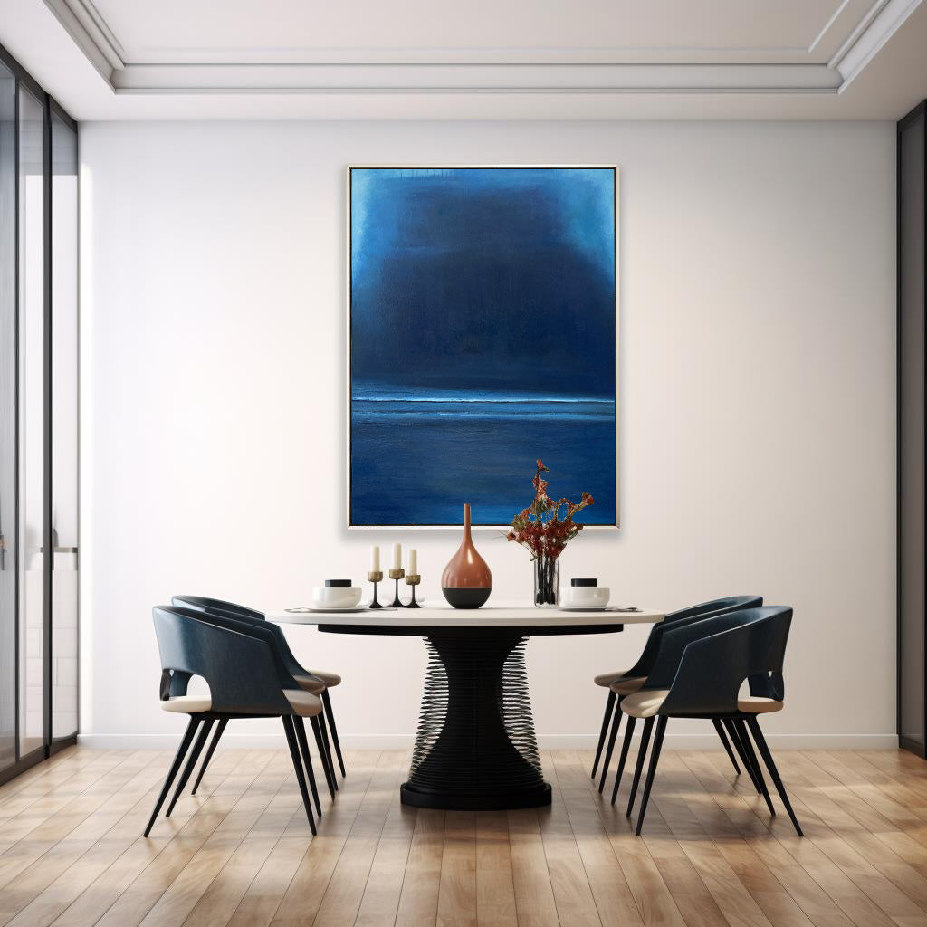 Blue Large Abstract acrylic painting Texture Minimalist Oil Painting On Canvas Original Wall Art Home Decor