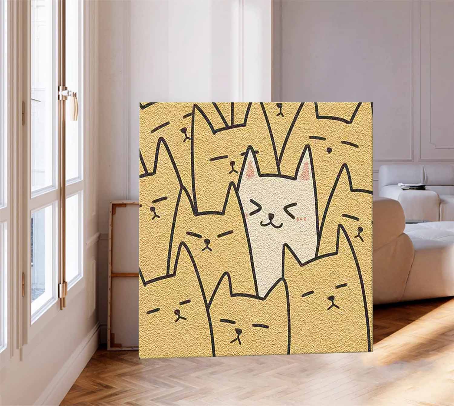 Large Interesting Simple Strokes Abstract Wall Art Modern Minimalist Canvas Acrylic Painting For Living Room