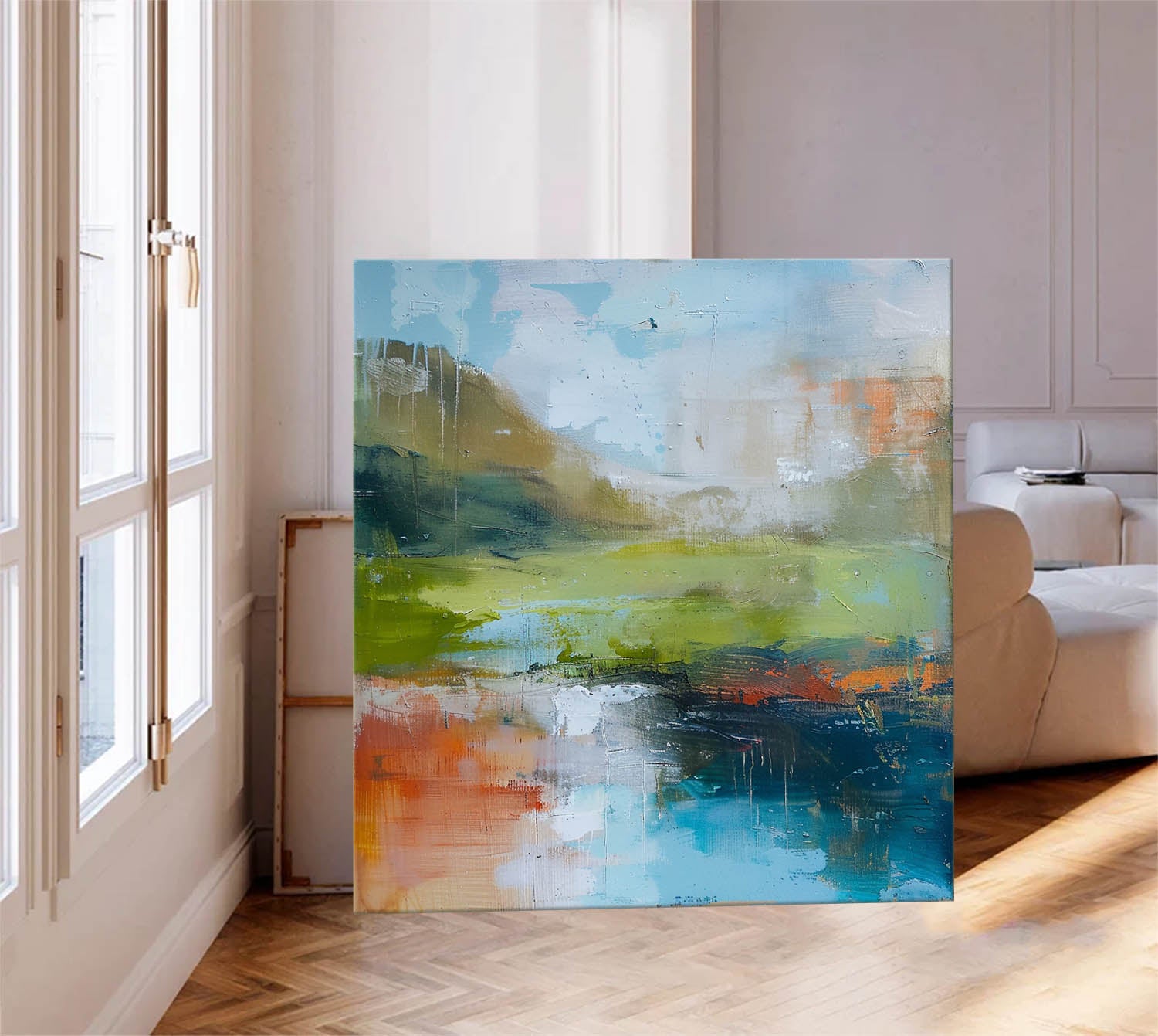 Modern Scenery Nature Art Large Retro Abstract Oil Painting Canvas Original Landscape Wall Art Home Decor