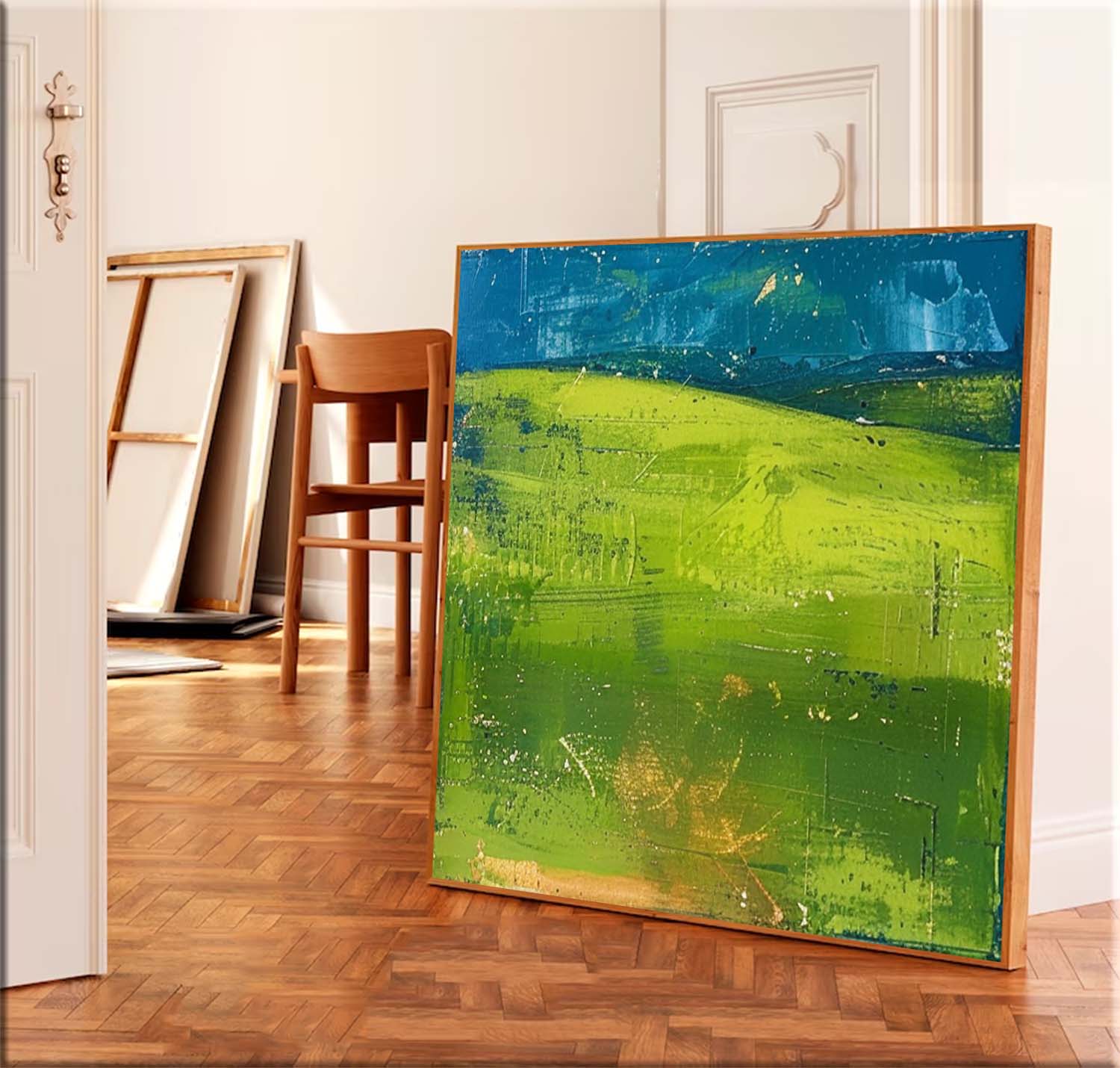 Large Abstract Field Oil Painting On Canvas Modern Nature Art Original Wall Art for Living Room