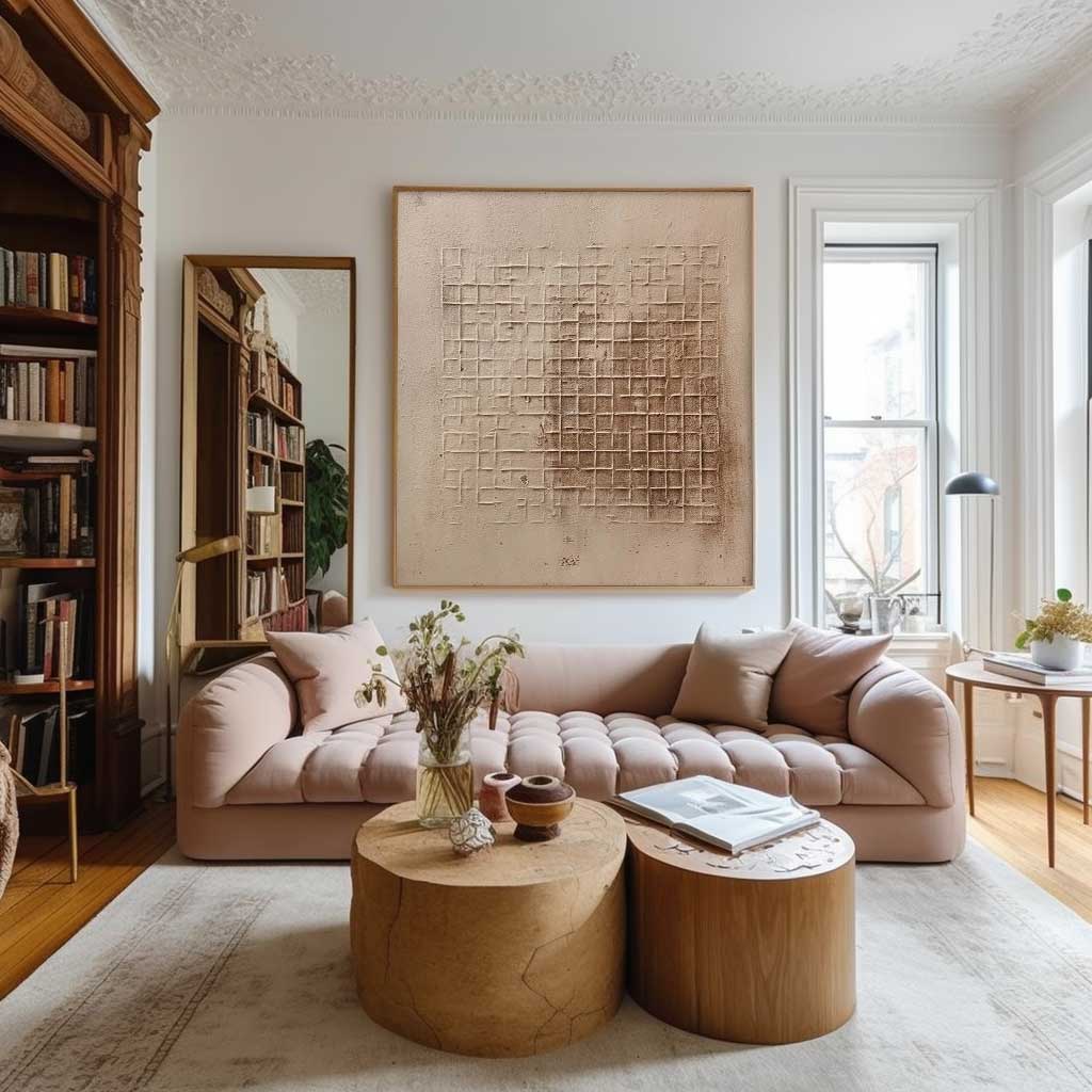 wabi-sabi Large Brown Minimalist Art Modern Texture Abstract Acrylic Painting On Canvas Original Canvas Wall Art Home Decor