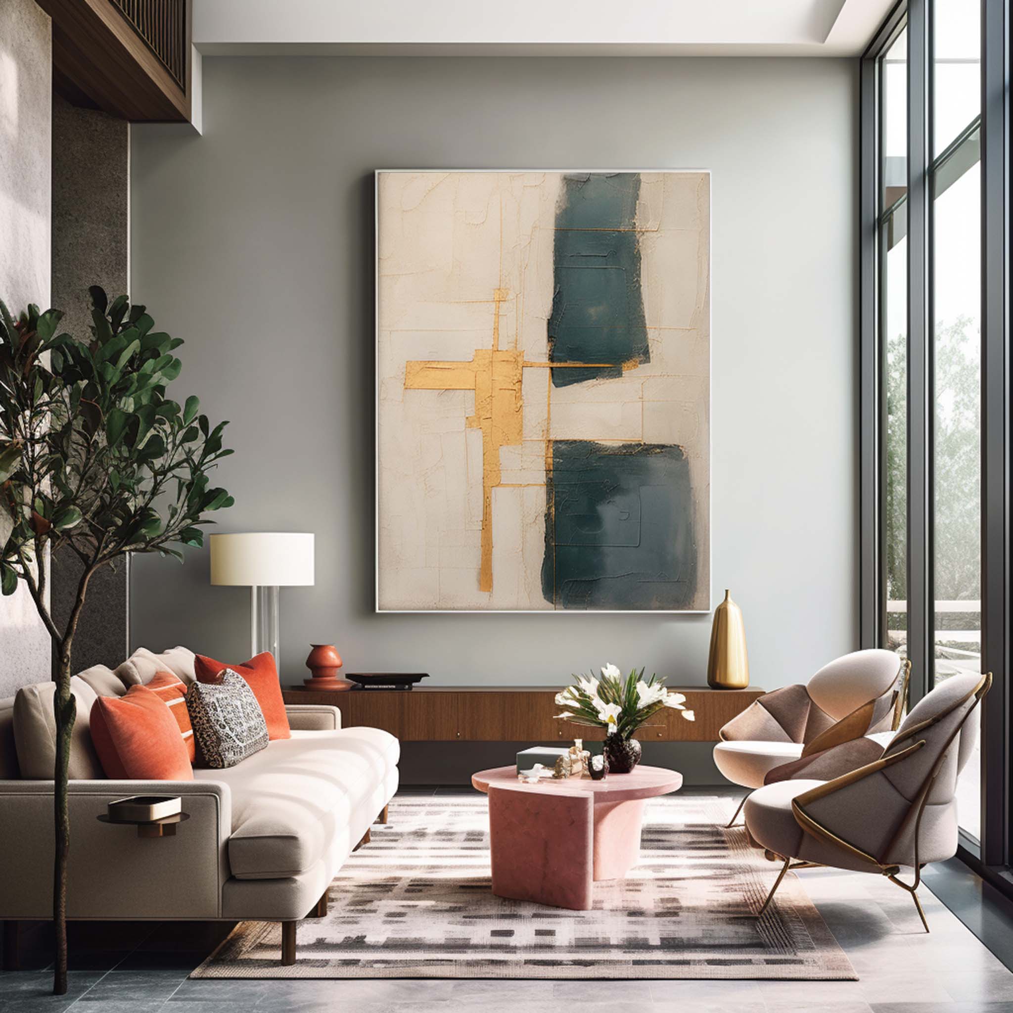 Large Original Abstract Oil Painting On Canvas Modern Texture Wall Art For Living Room