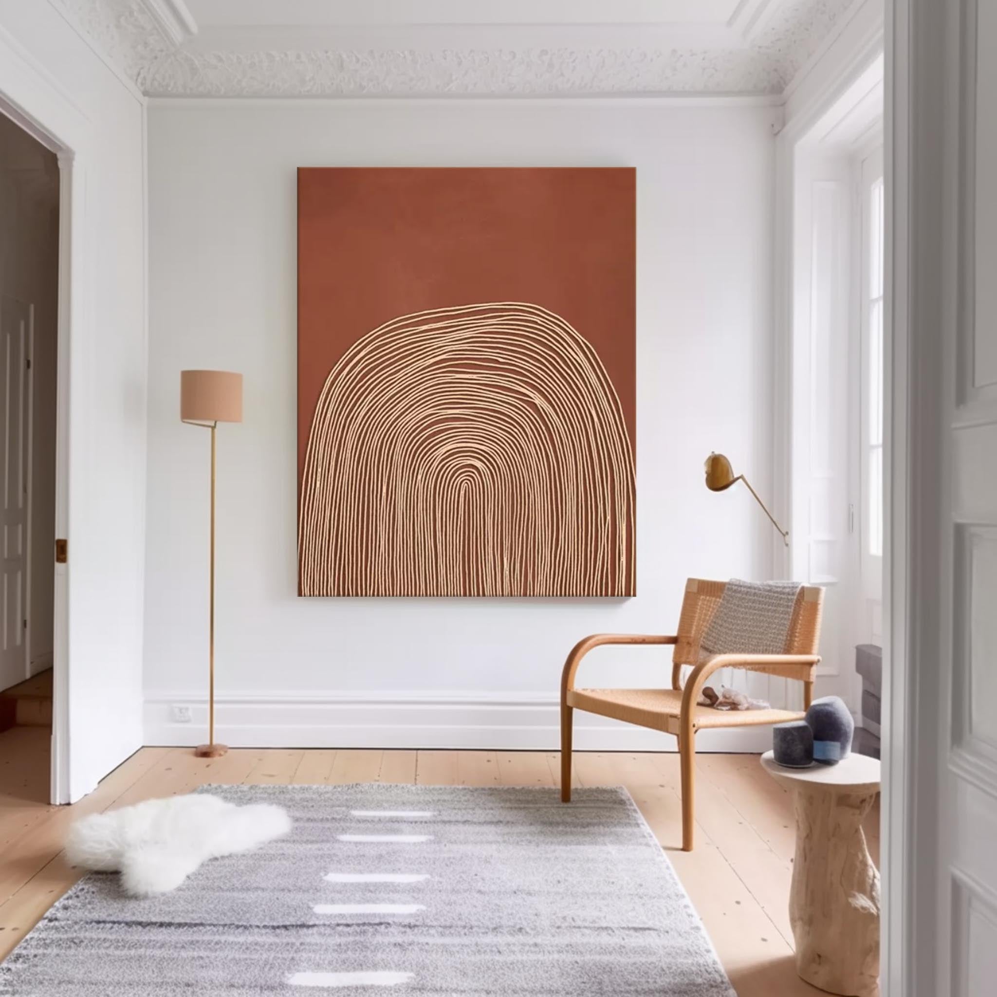 Brown Modern Wall Art Large Original Graffiti Texture Abstract Oil Painting On Canvas For Living Room