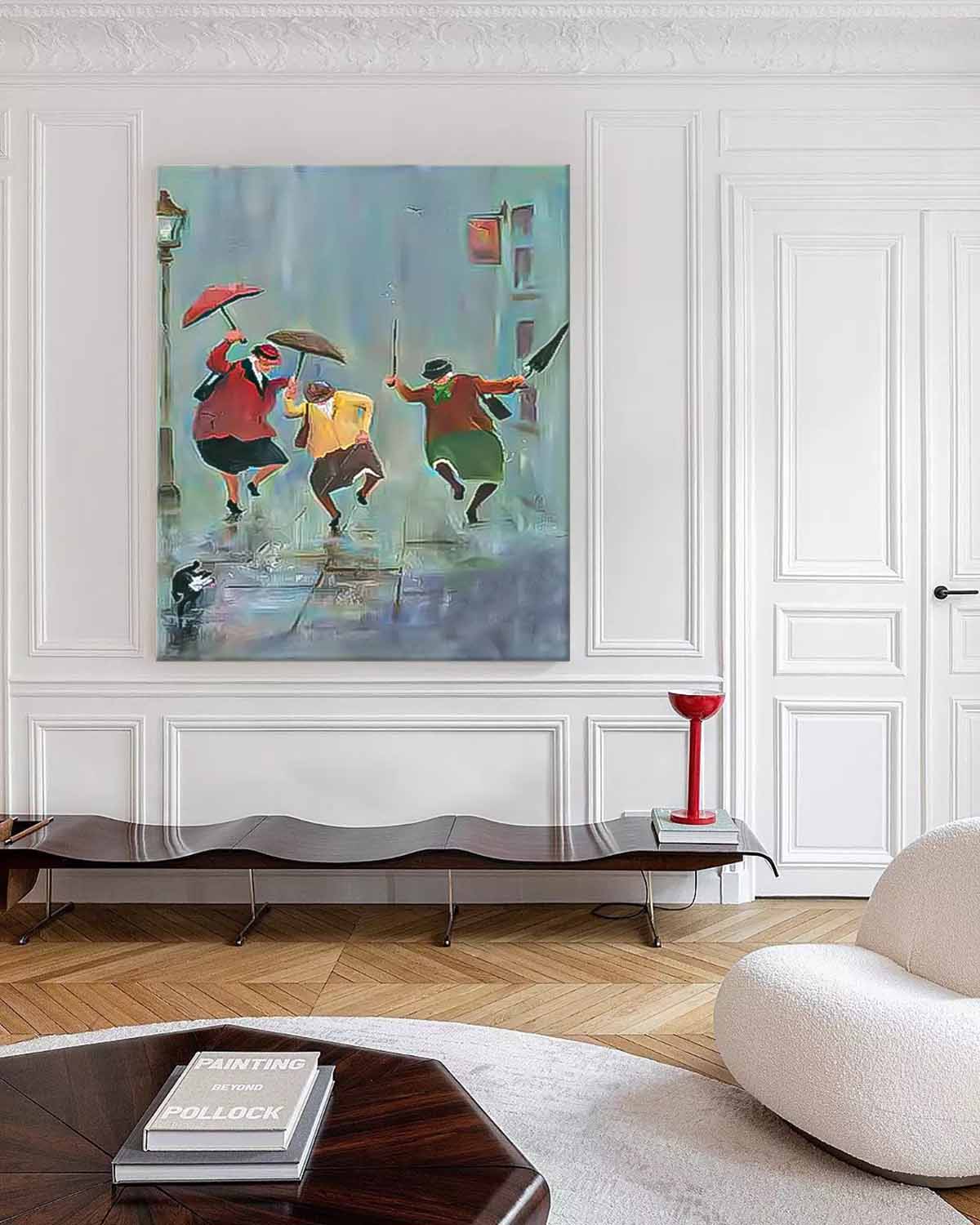 Handmade Canvas Painting Interesting Women Portrait Painting Face Art Original Humored Wall Art Decor