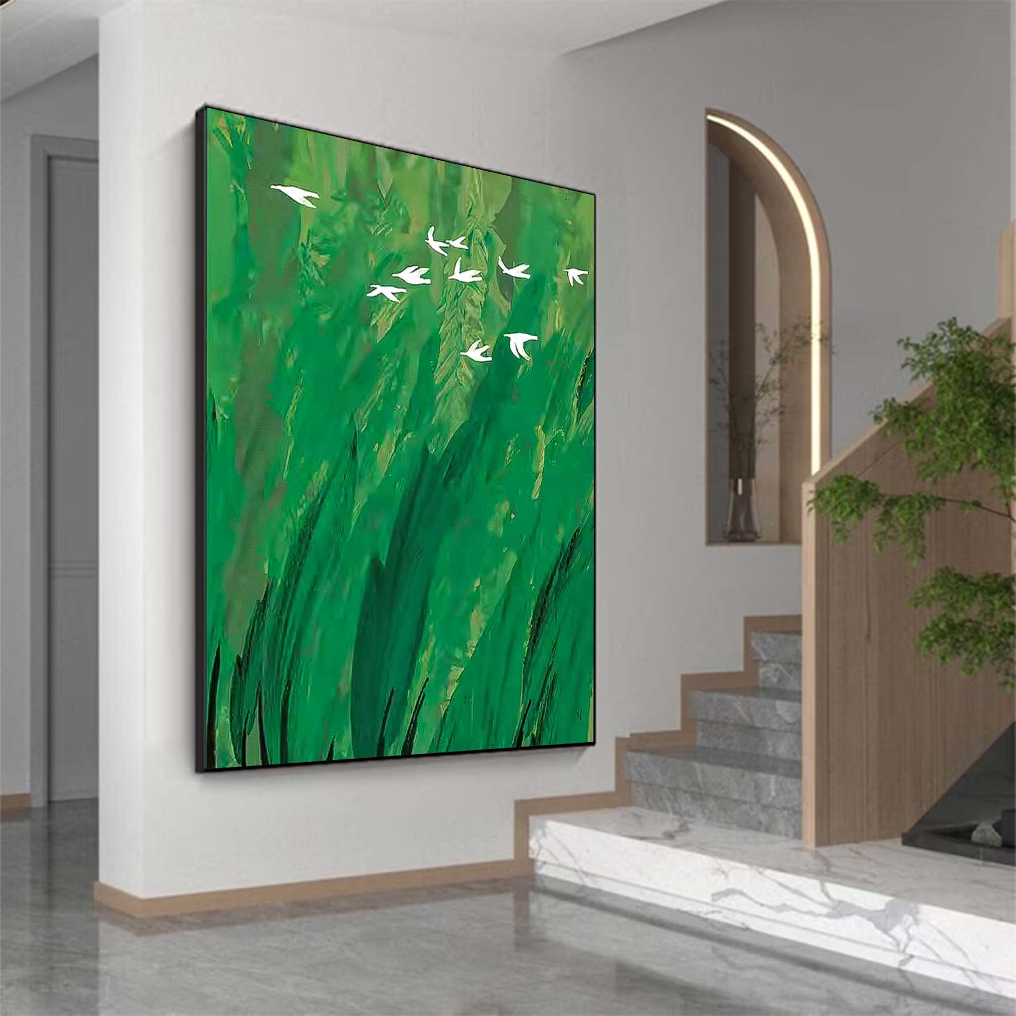 Minimalist Canvas Oil Painting Big Abstract Forest Acrylic Painting Original Landscape Artwork Home Decor