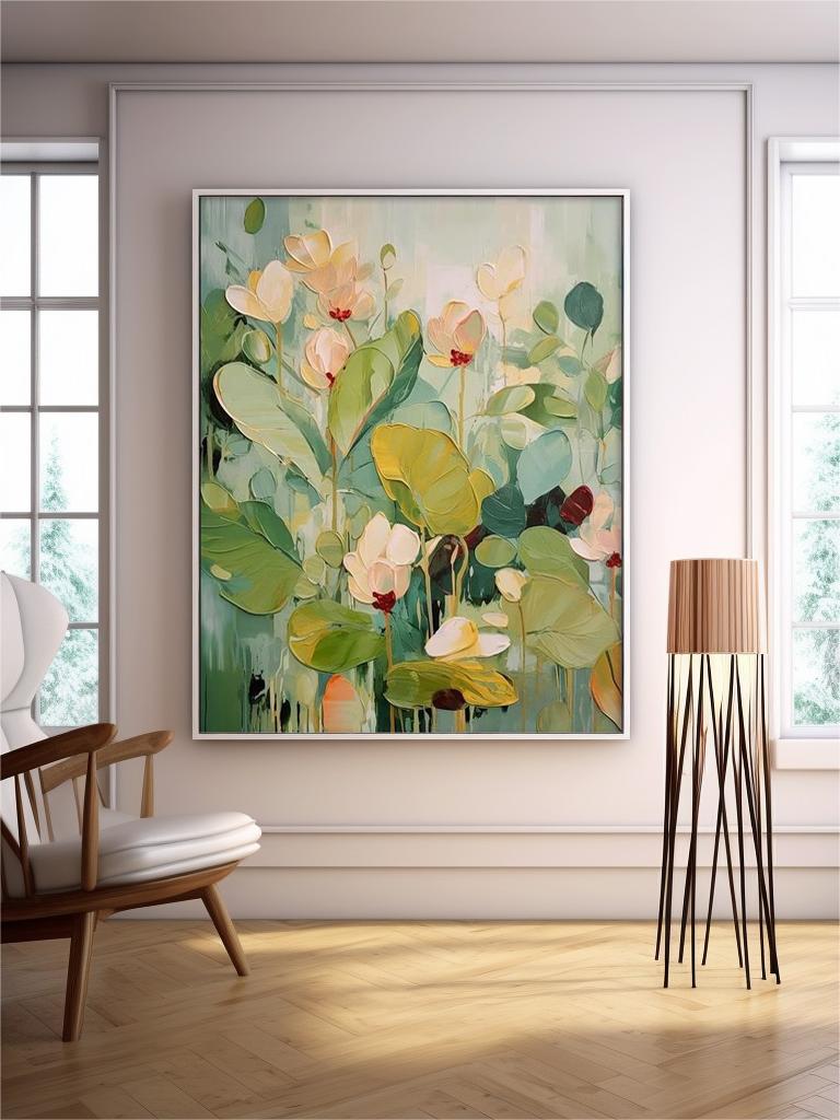 Extra Large Textured Abstract Flower Paintings Contemporary Floral Paintings Spring Painting Framed Floral Wall Art