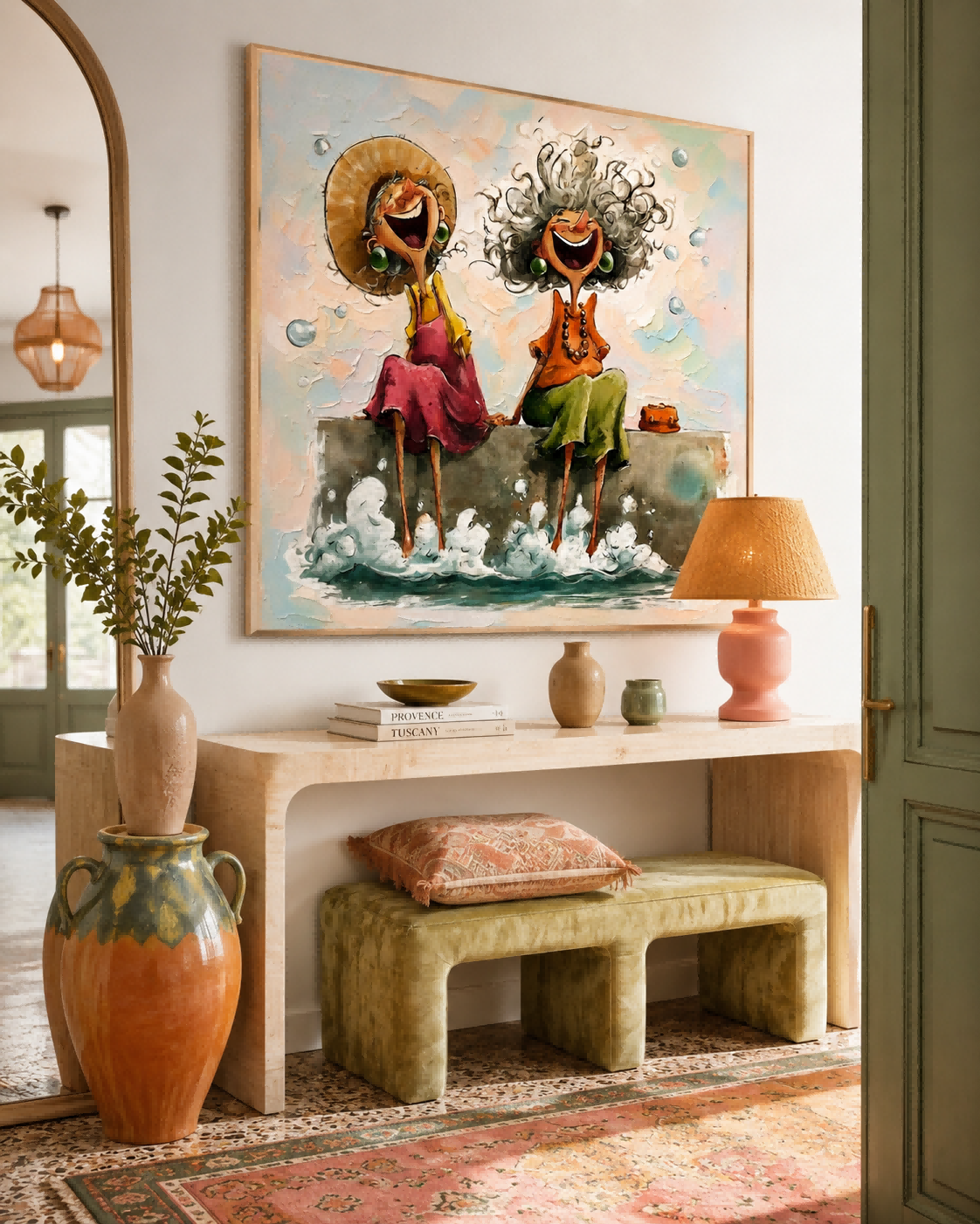 Textured Expressive Figure Art With Vibrant Colors For Modern Walls