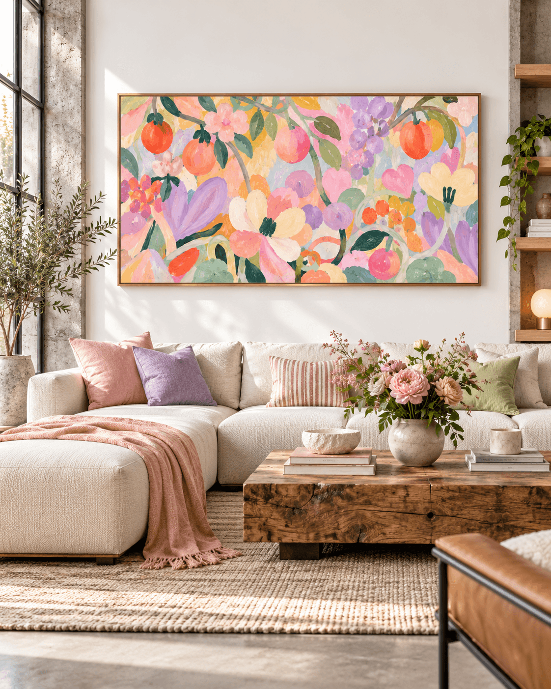 Hand-Painted Abstract Art With Macaron Tones For A Bright And Cheerful Vibe