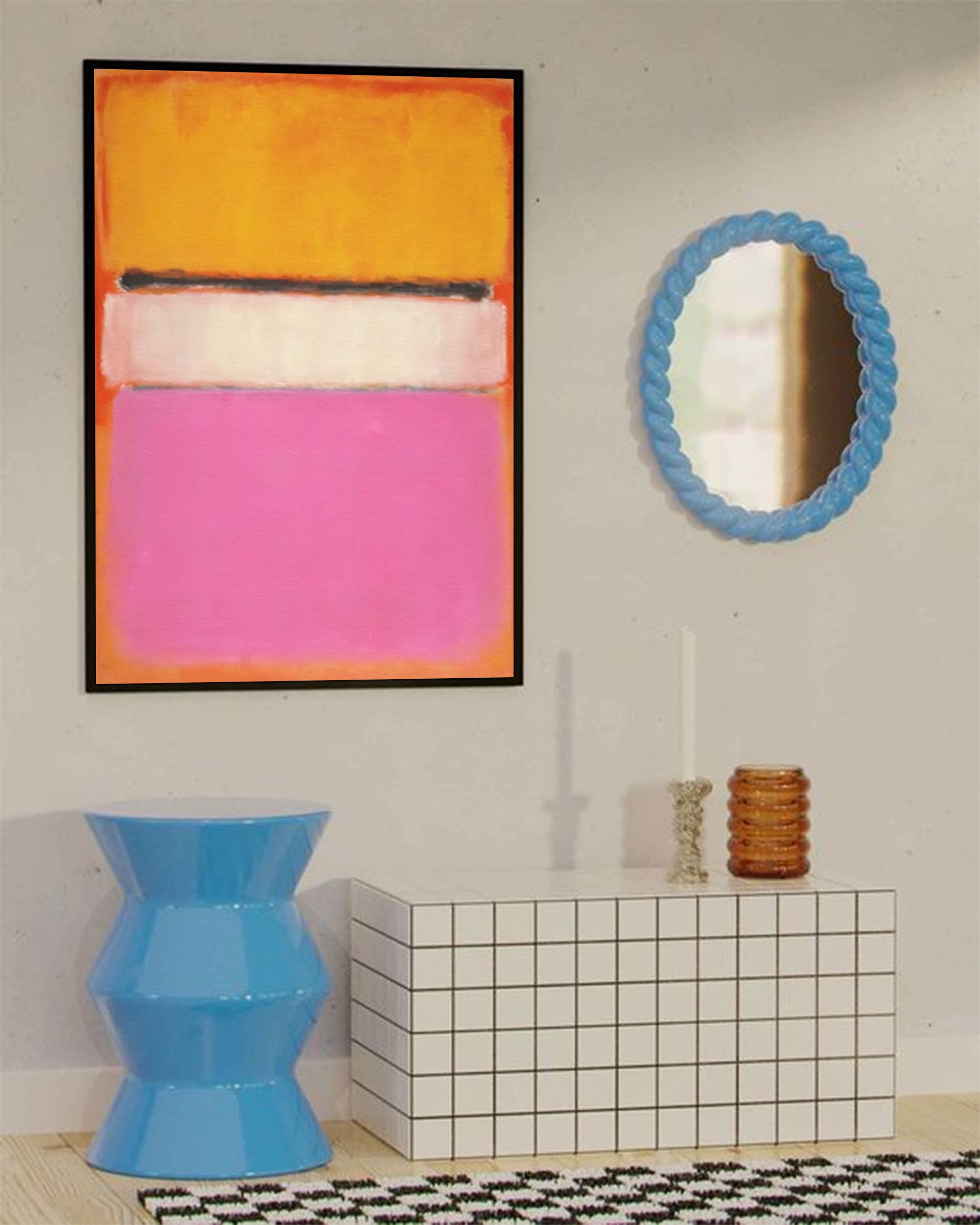 Minimalist Abstract Shapes Wall Art  Modern Color  Minimalist Color painting Living Room