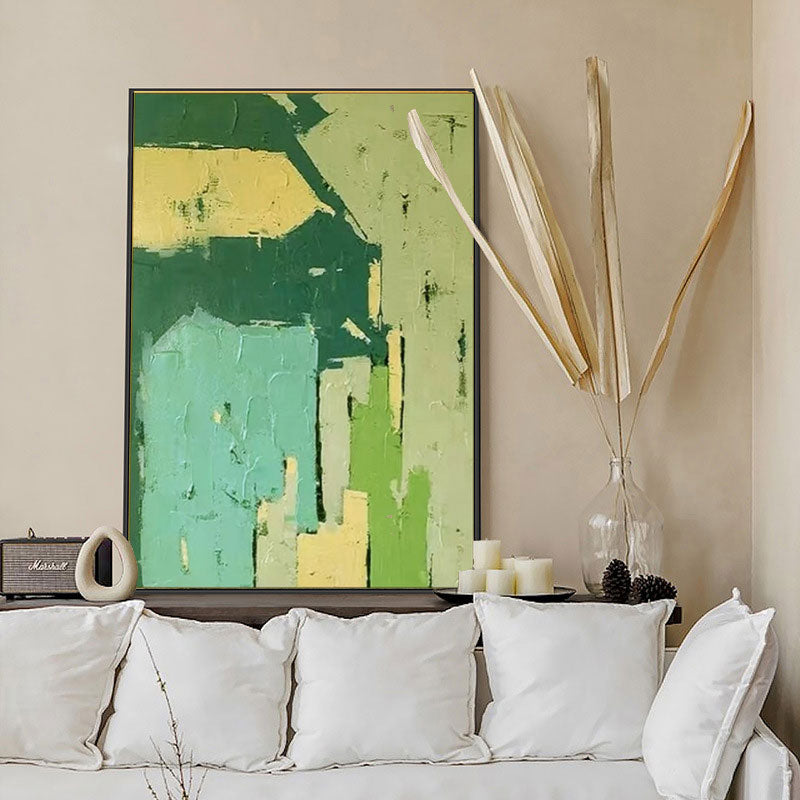 Abstract Texture Green Painitng Large Knife Wall Art Abstract Canvas Art Modern Home Decor