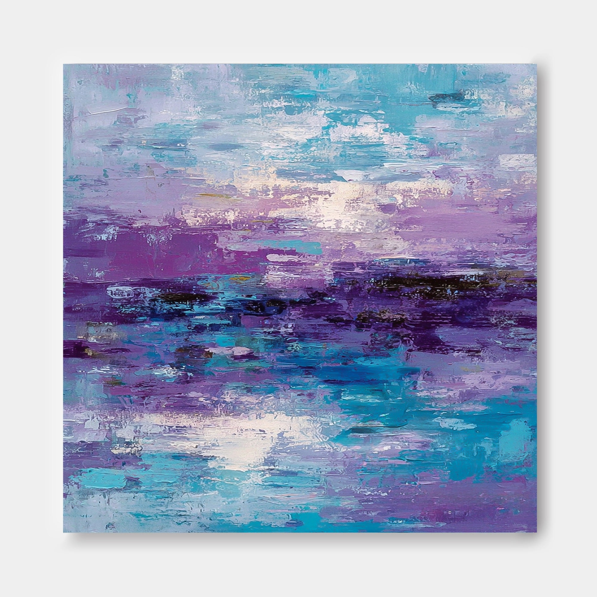 Handmade Textured Oil Painting Abstract Art With Bold Colors And Linen Canvas