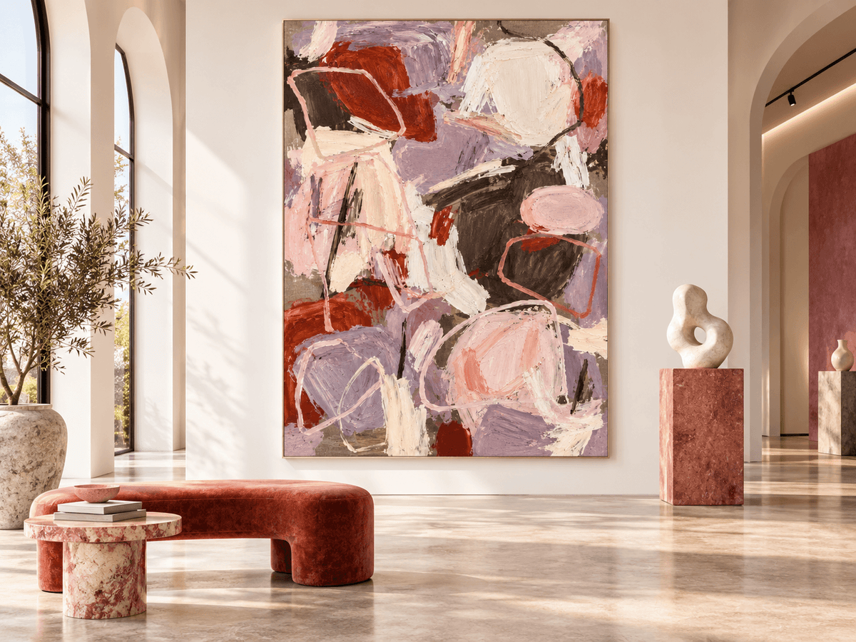 Minimalist Textured Abstract Painting With Scandinavian Feel