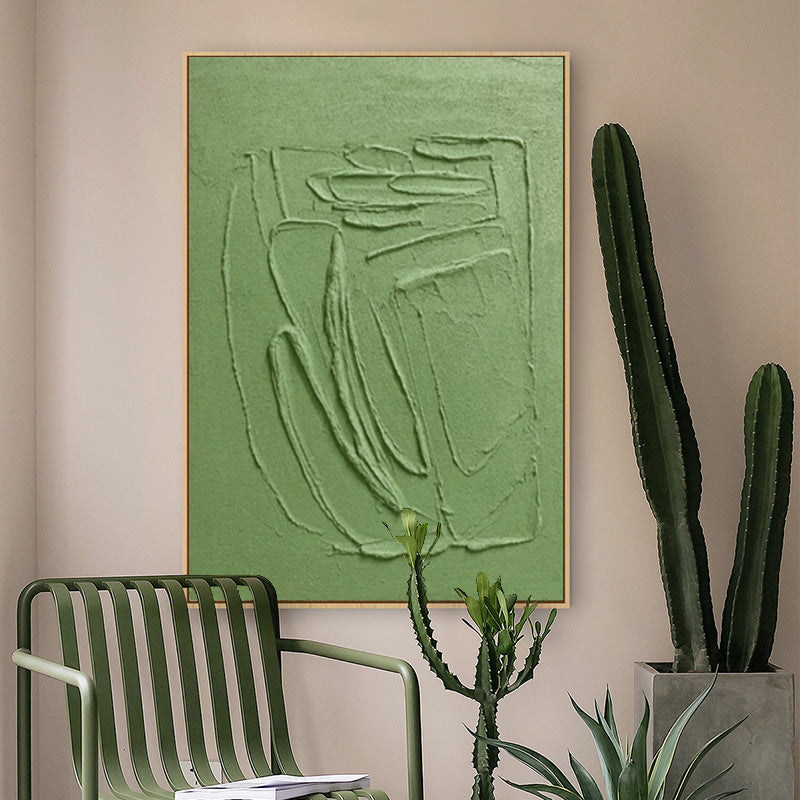 Green Texture Minimalist Oil Painting On Canvas Large Abstract acrylic painting Original Wall Art Home Decor