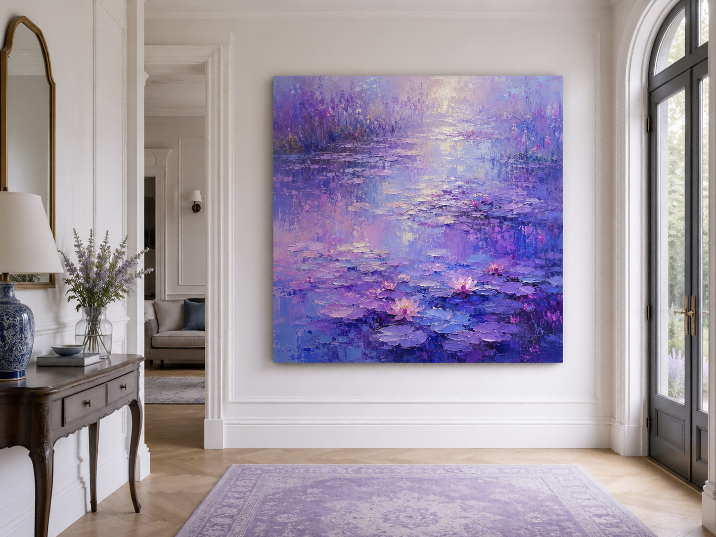 Modern Impressionist Floral Art With Dreamy Violet Tones