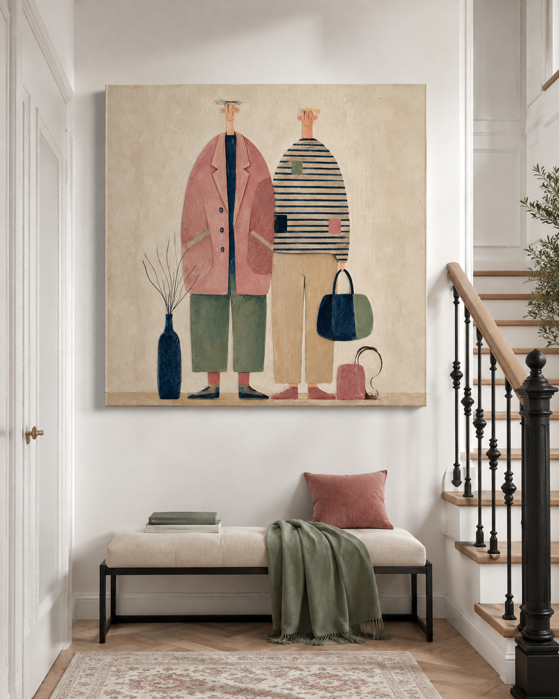 Healing Fairytale Art Modern Vintage Illustration Original Canvas Wall Decor